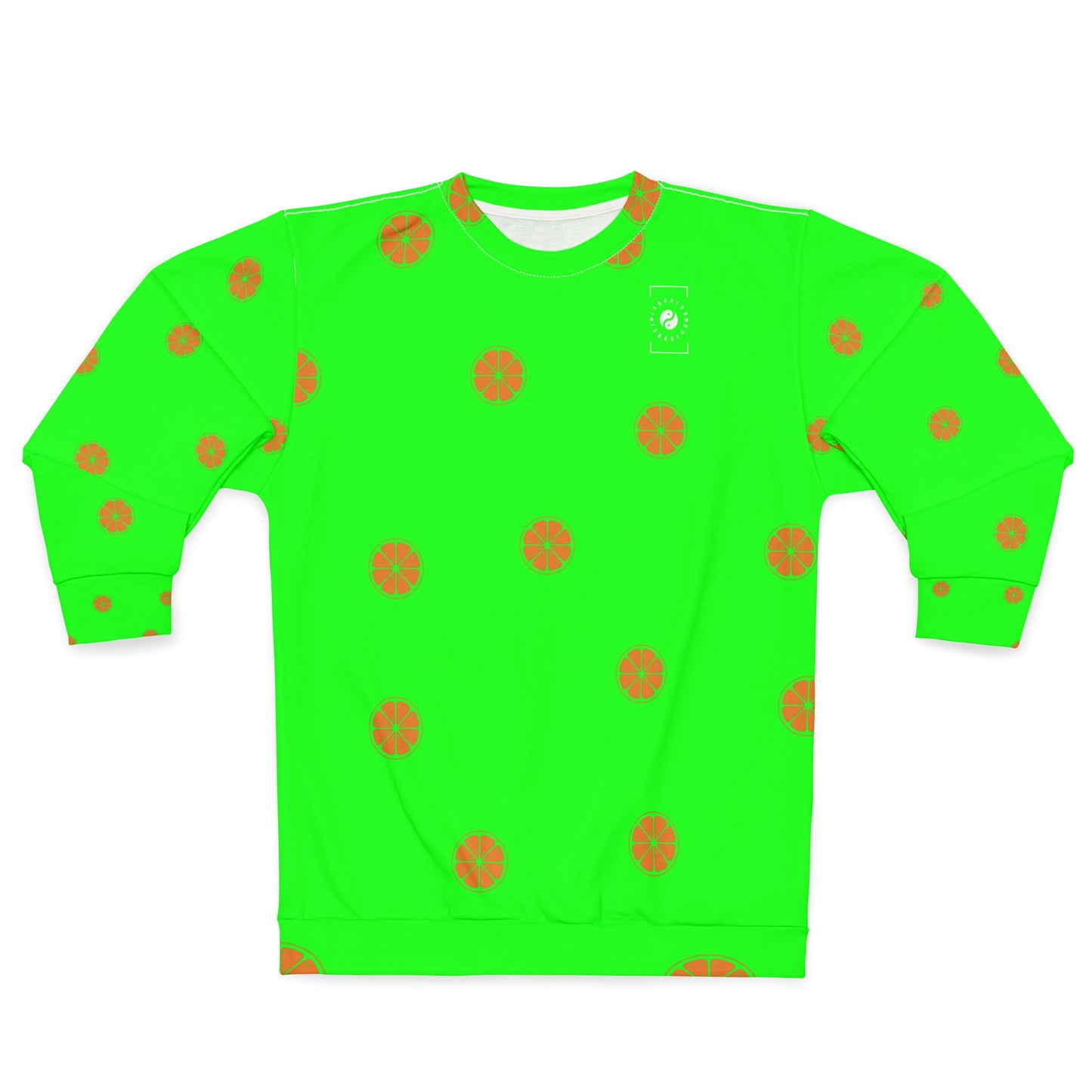 #05FD00 Vert Lime + Mandarine - Sweat-shirt unisexe