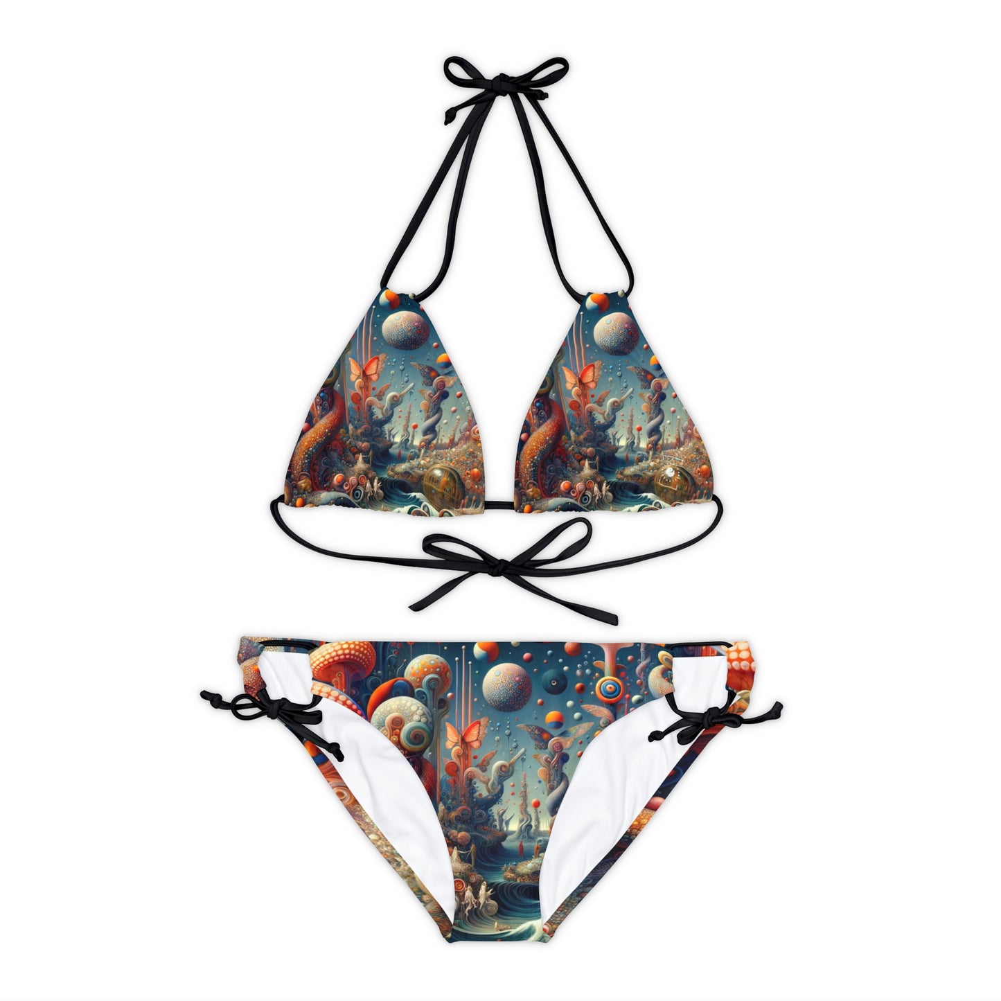 Kaleidoscopic Eden - Lace-up Bikini Set