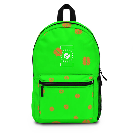 #05FD00 Lime Green + Mandarin - Backpack