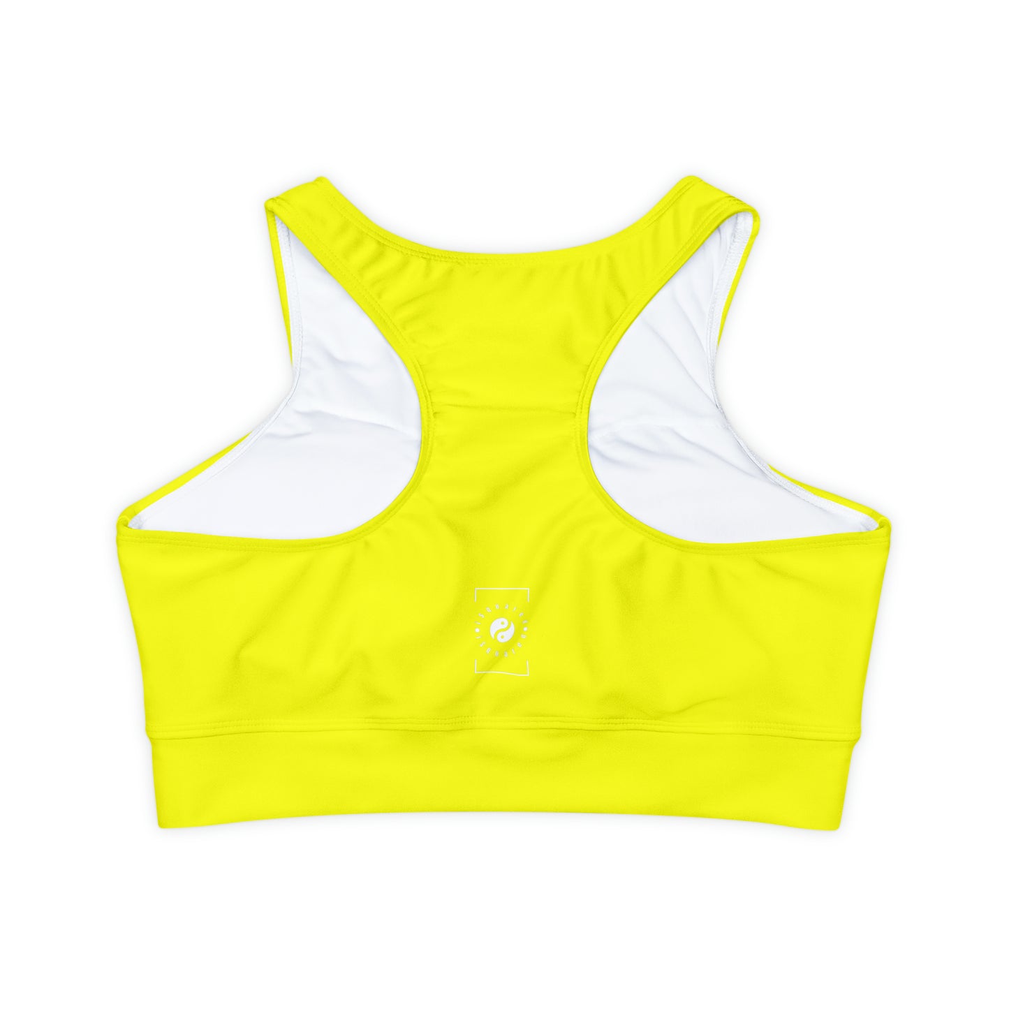 Neon Yellow FFFF00 - Lined & Padded Sports Bra