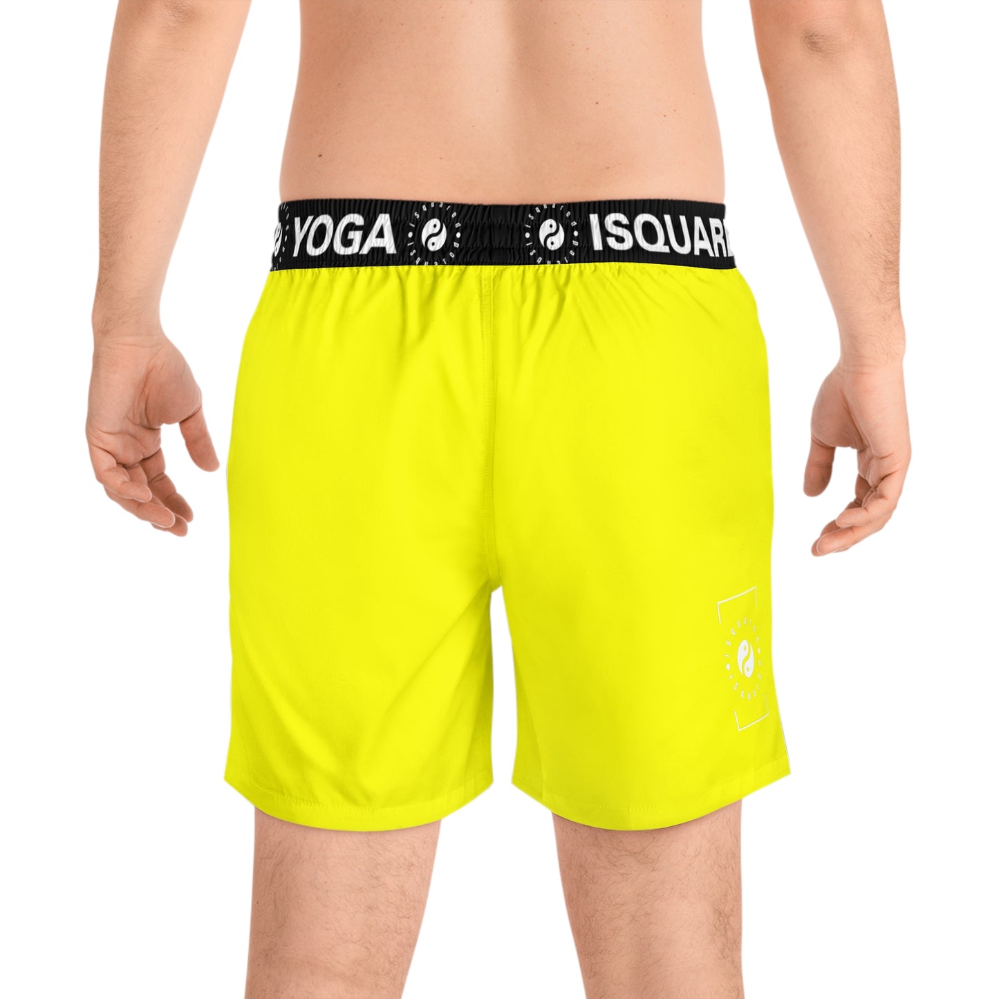 Neon Yellow FFFF00 - Swim Shorts (Mid-Length) for Men