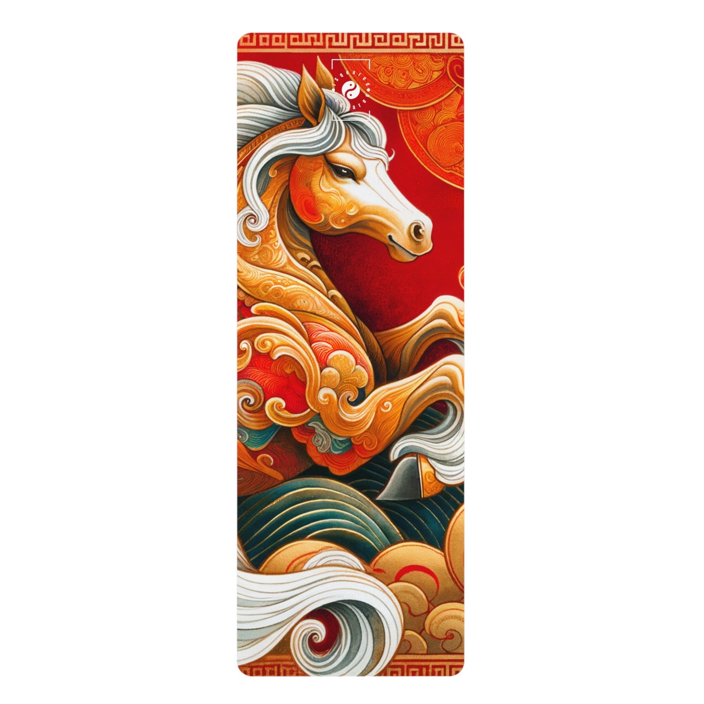 "Gold Gallop on Vermilion Vista: A Lunar New Year’s Ode" - Yoga Mat