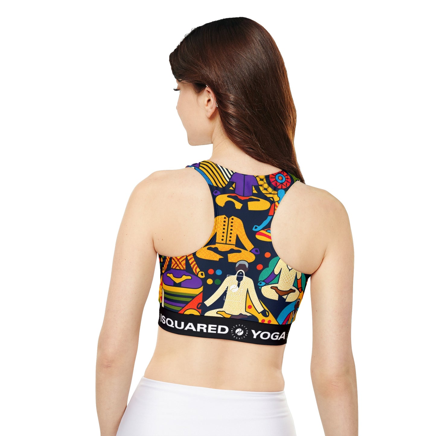 "Vibrant Sadana: Unleashing the Prana in Nouveau Réalité" - Lined & Padded Sports Bra