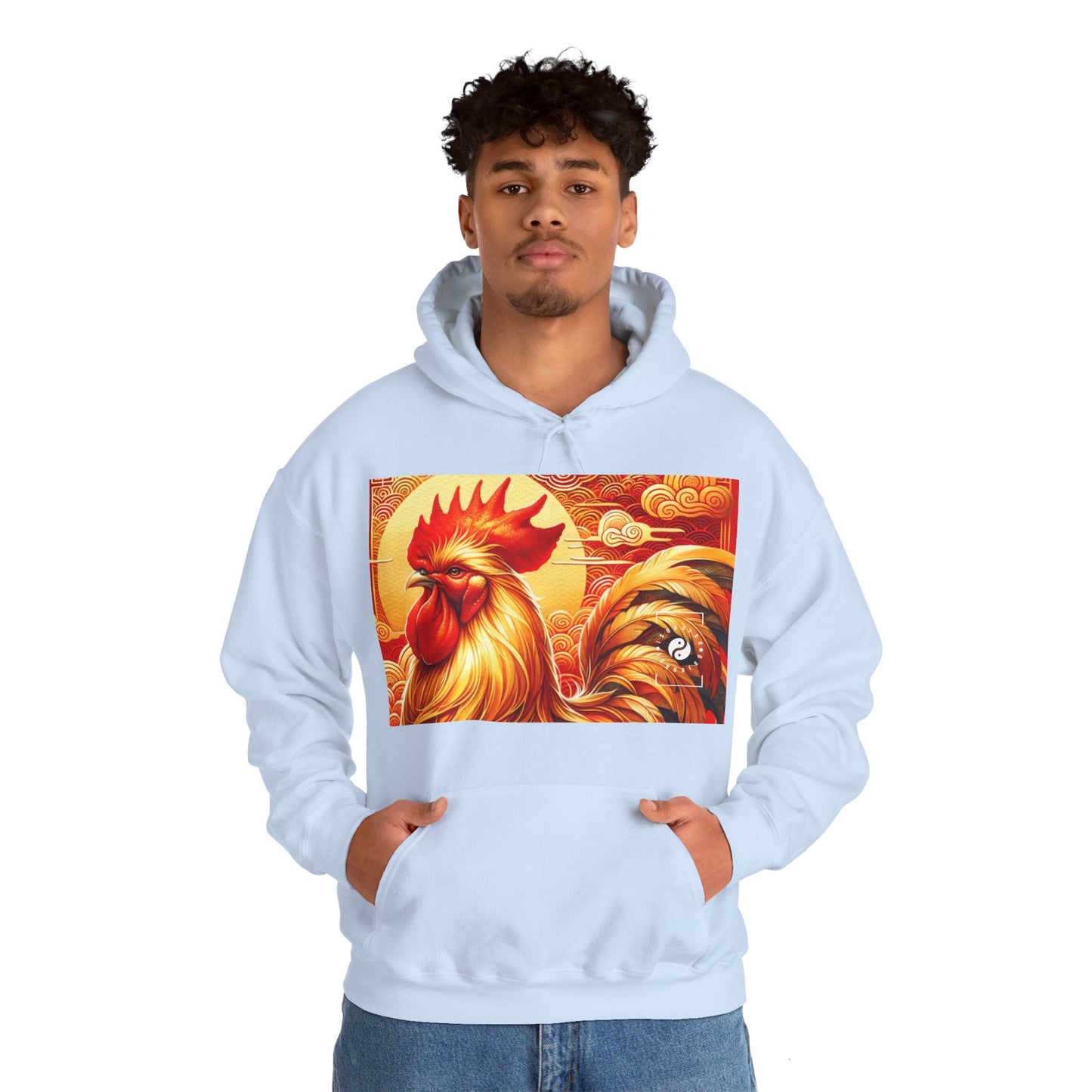 "Crimson Dawn: The Golden Rooster's Rebirth" - Hoodie