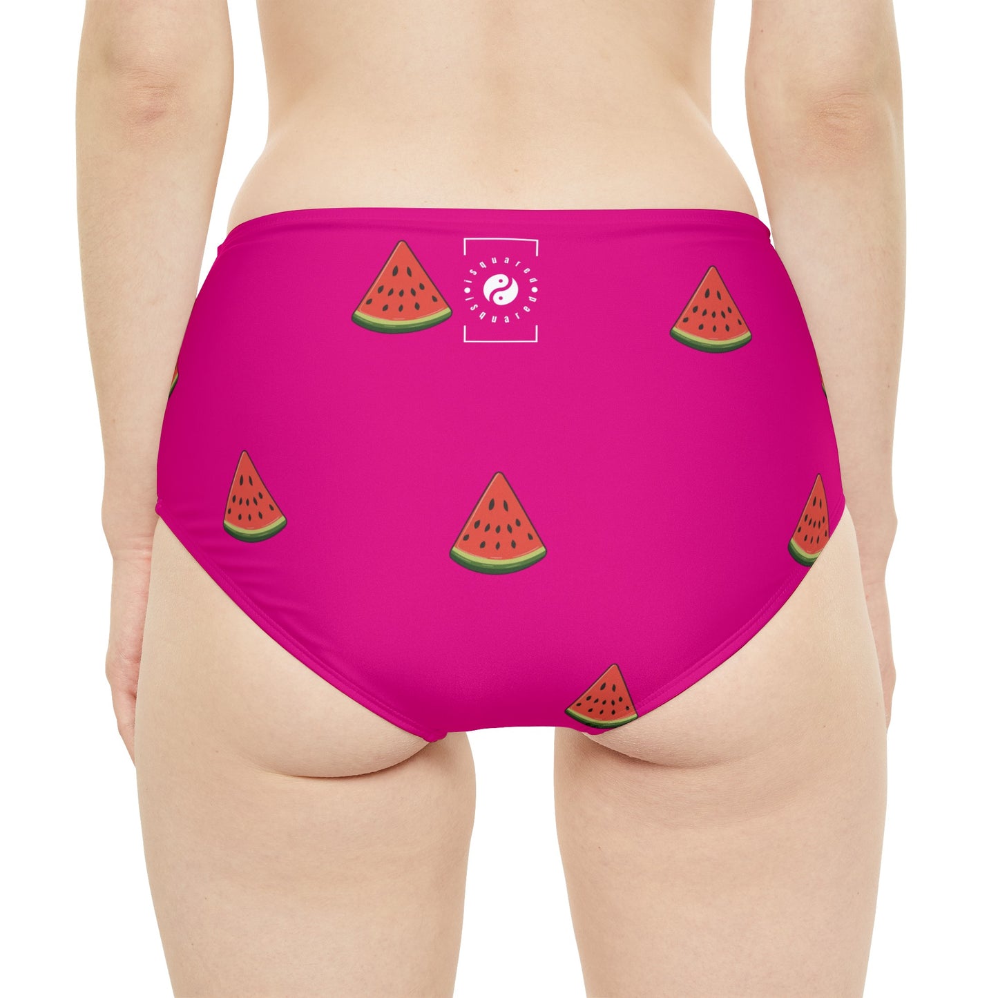 #DF0086 Pink + Watermelon - High Waisted Bikini Bottom