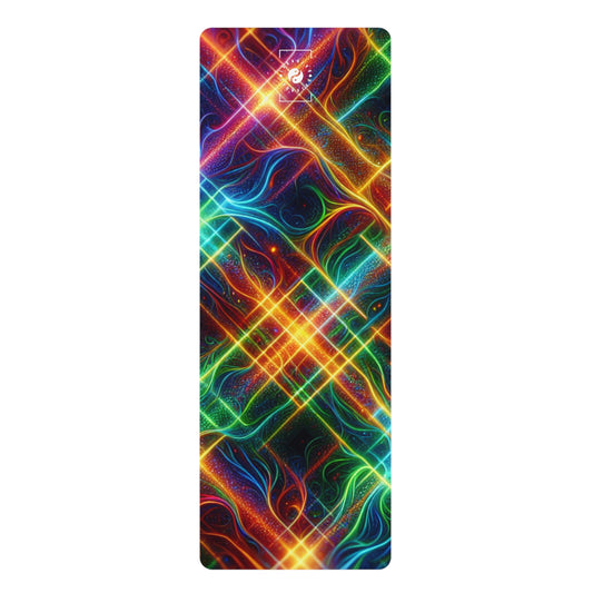 "Neon Plaid Luminosity Matrix" - Yoga Mat
