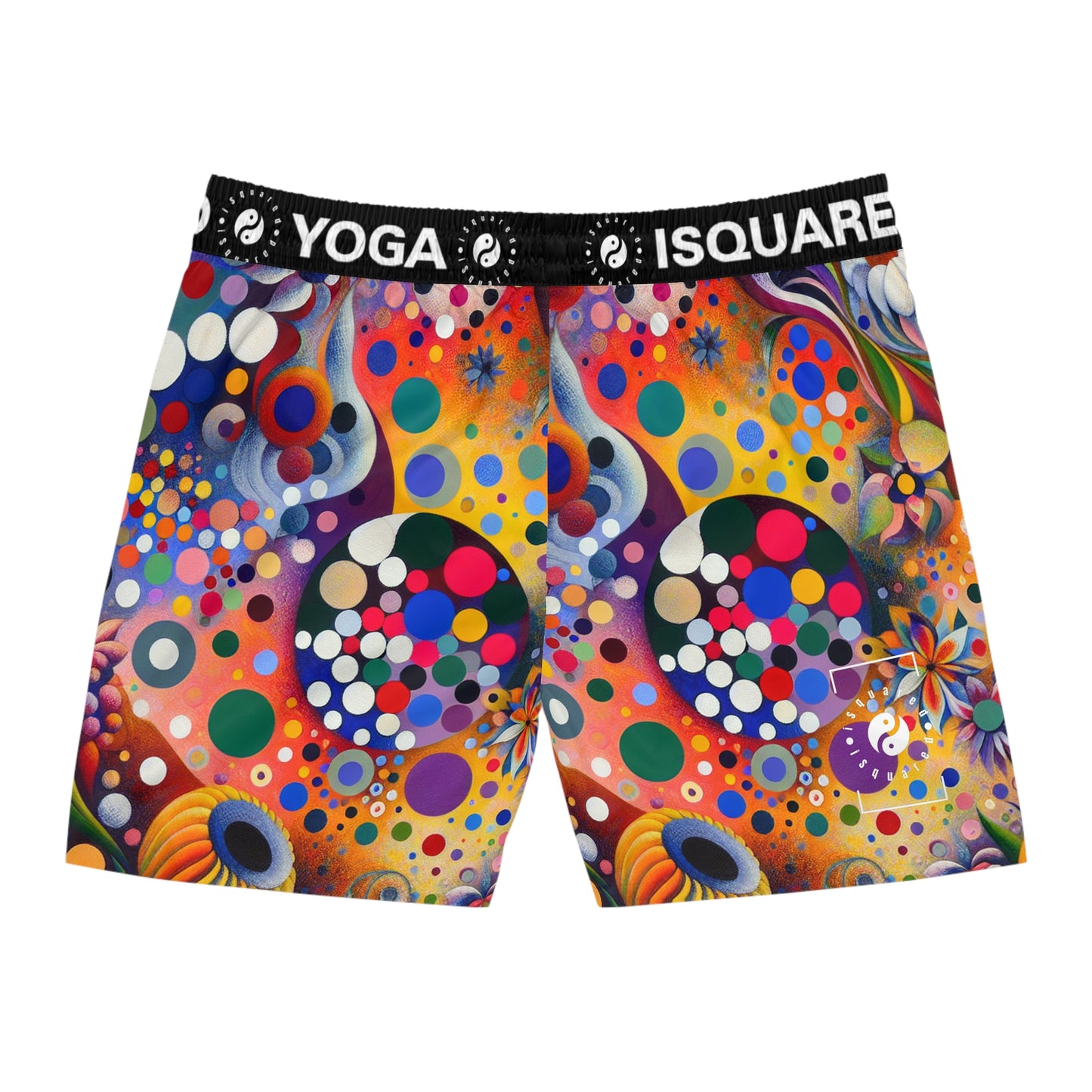 "Polka Petals in Yogic Surrealism: An Artistic Salute to Kusama and Kahlo" - Swim Shorts (Mid-Length) for Men