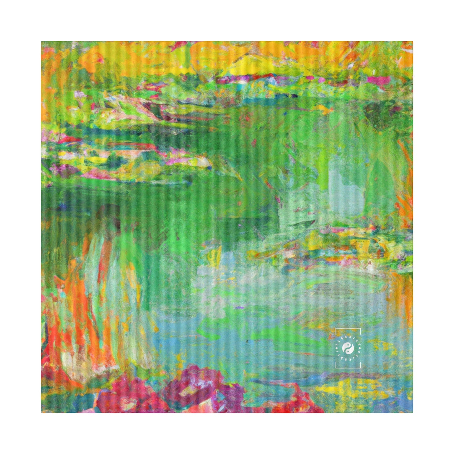 "Lily Aquarelle: Dusk Reflections" - Art Print Canvas