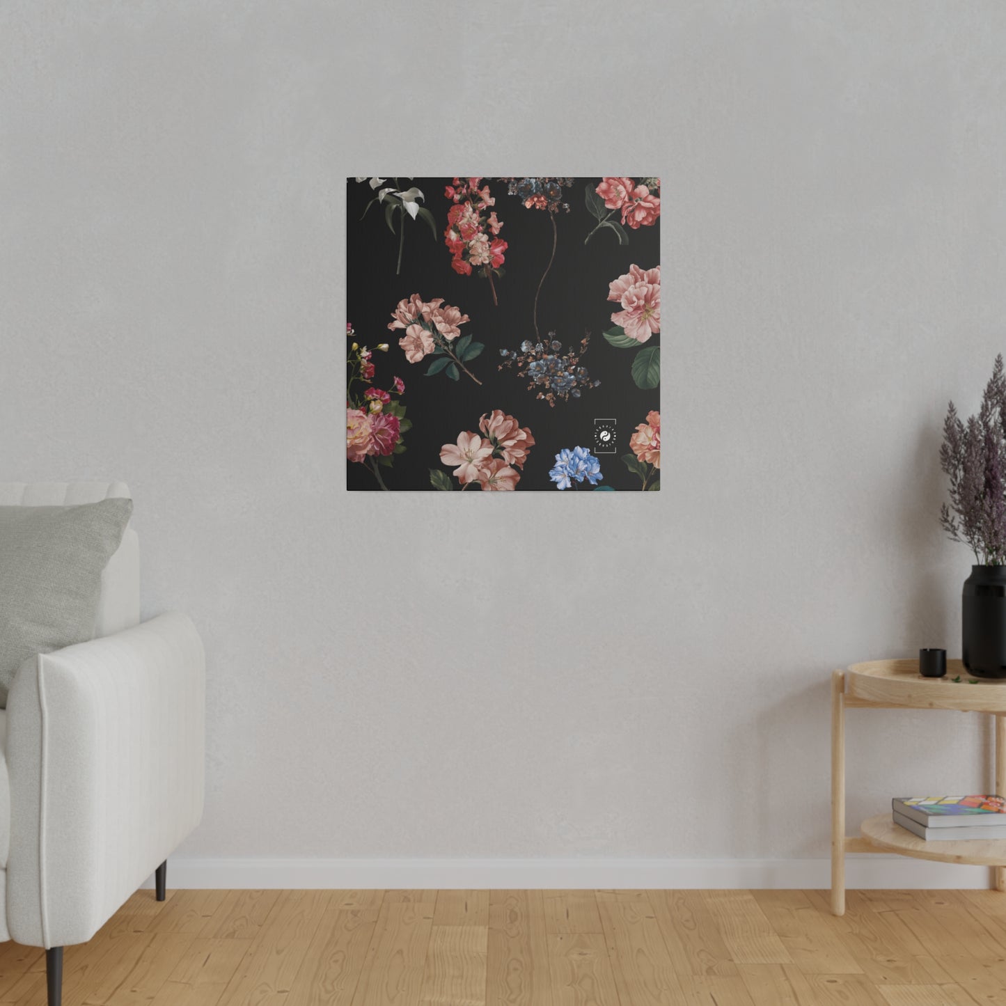 Botanicals on Black - Art Print Canvas