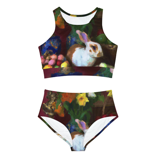 "Velveteen Aureate Easter Reverie" - Hot Yoga Bikini Set