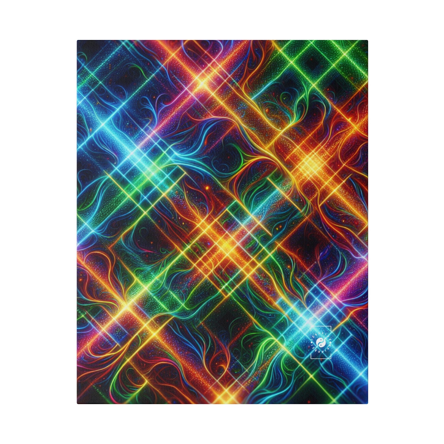 "Neon Plaid Luminosity Matrix" - Art Print Canvas