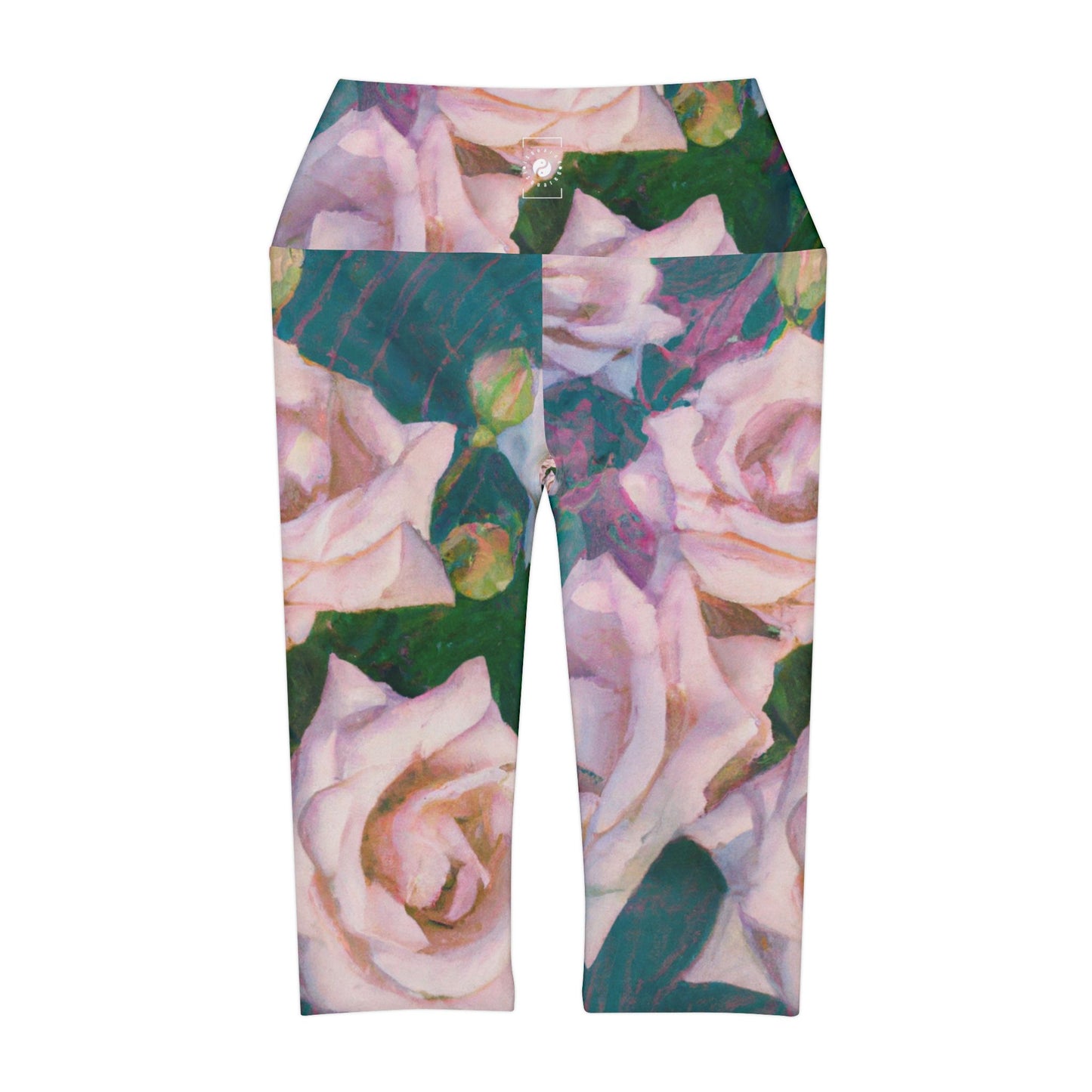 Cosmic Roses - High Waisted Capri Leggings