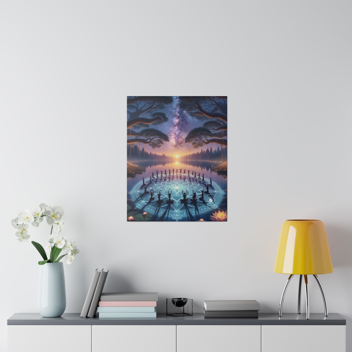 "Celestial Serenity: Mandala's Reflection" - Art Print Canvas