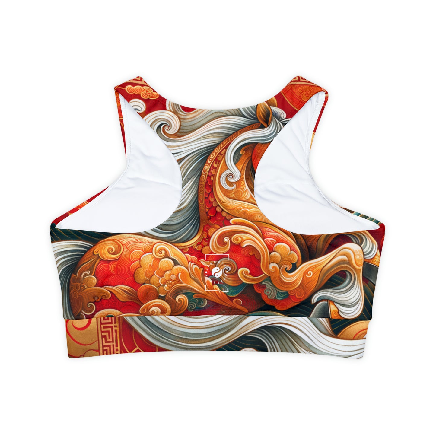 "Gold Gallop on Vermilion Vista : A Lunar New Year's Ode" - Soutien-gorge de sport doublé et rembourré 