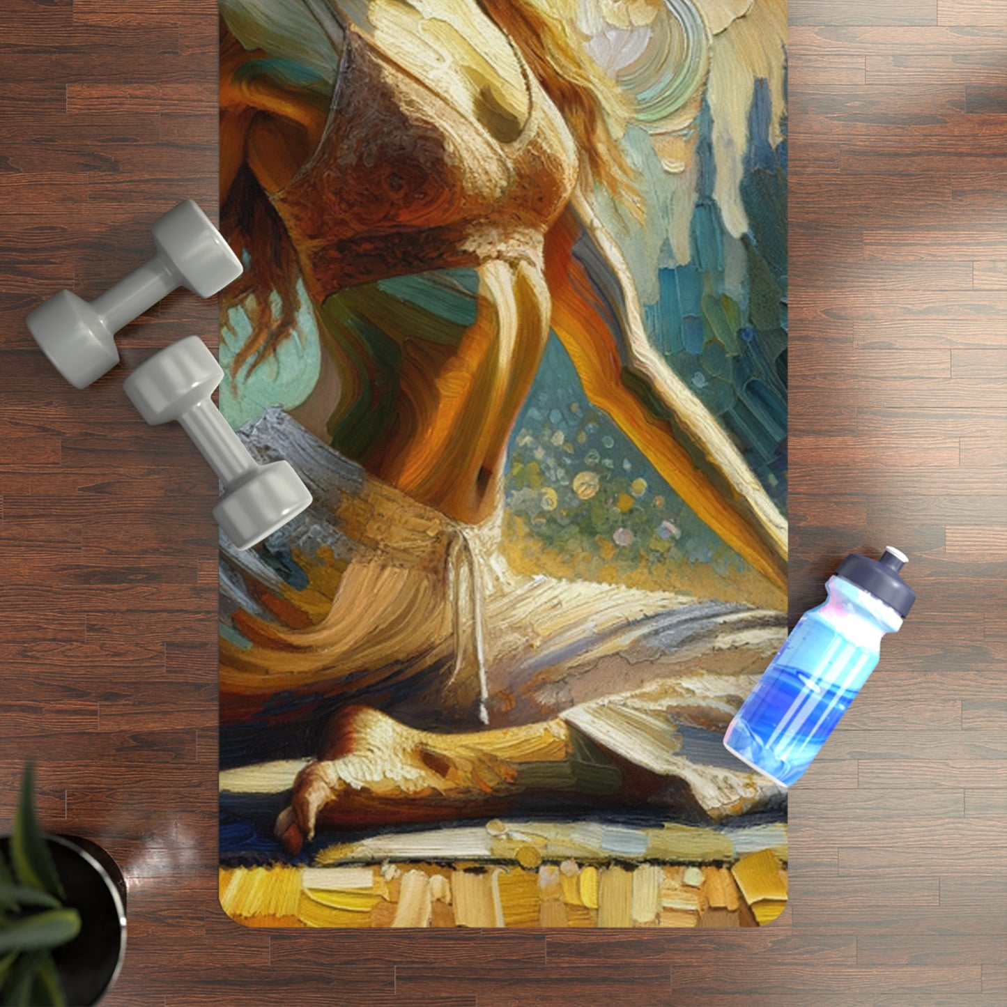 "Golden Warrior: A Tranquil Harmony" - Yoga Mat