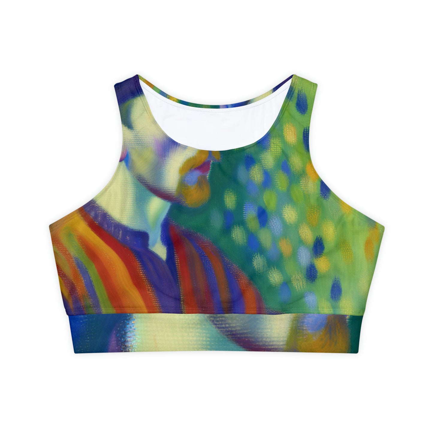 "Serene Resilience: A Frida's Solitude in hues" - Lined & Padded Sports Bra