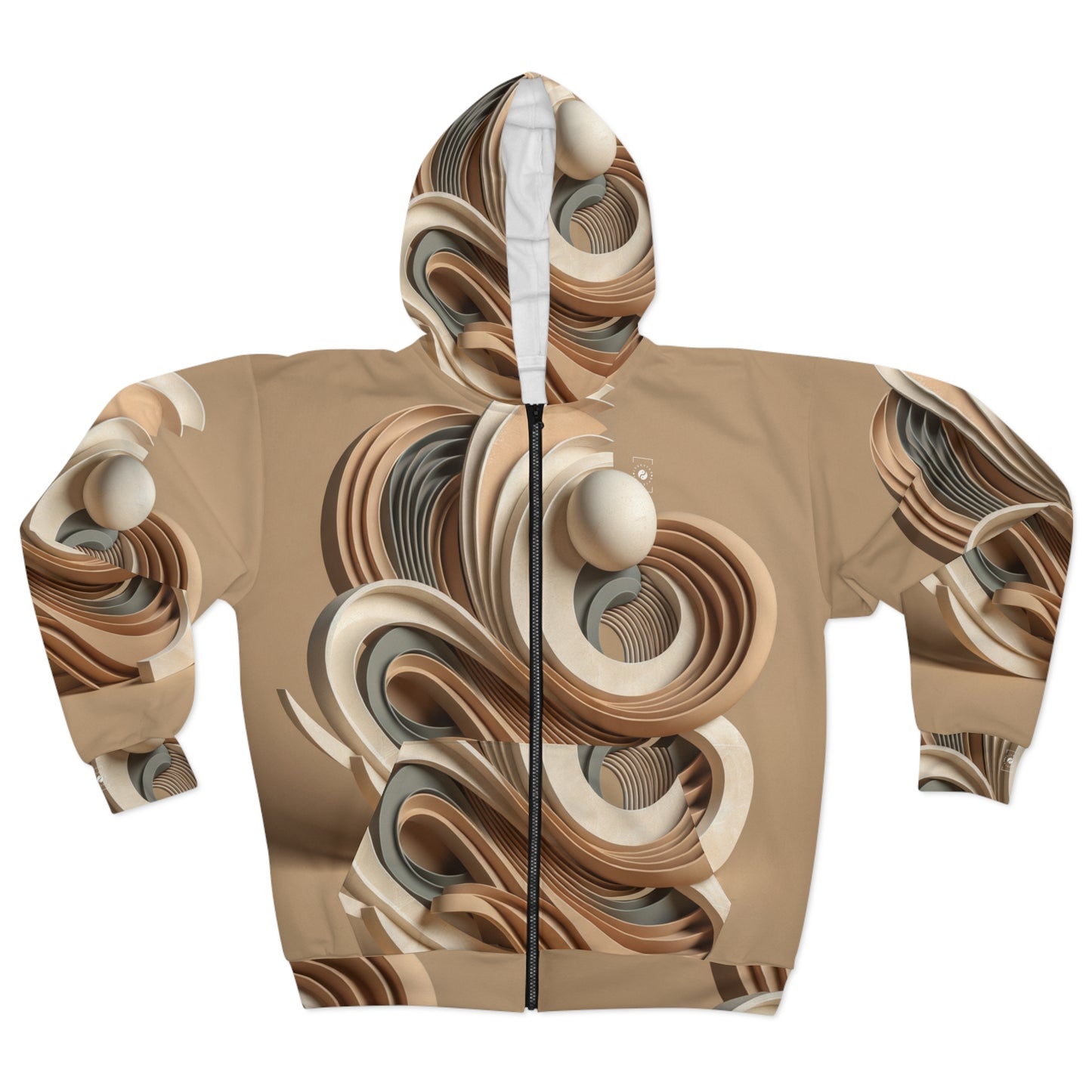 "Hepworth Hues: An Earth Tone Symphony" - Zip Hoodie