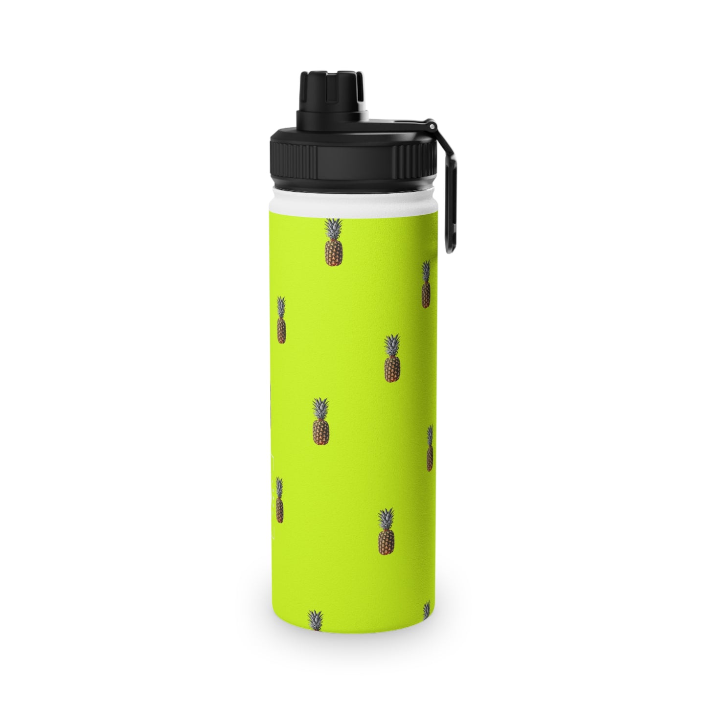 #D7FF11 Sharp Yellow + Pineapple - Sports Water Bottle