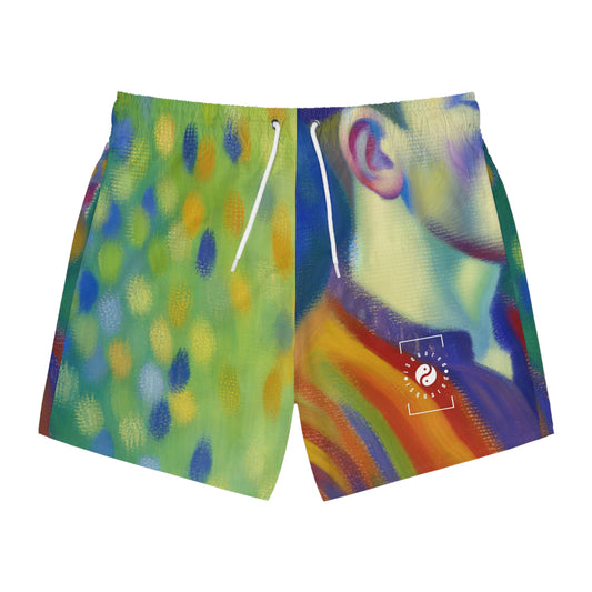 "Serene Resilience: A Frida's Solitude in hues" - Swim Trunks for Men