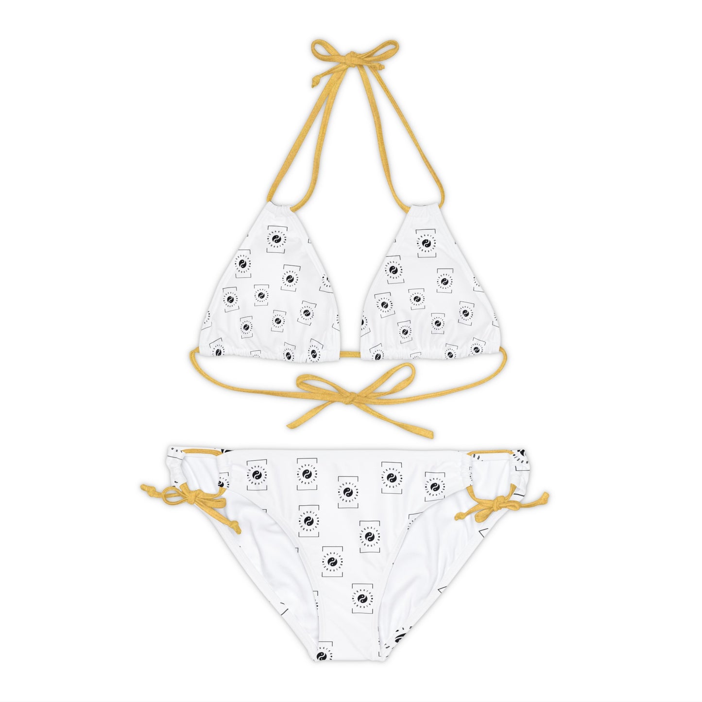 white iSquared Yoga - Lace-up Bikini Set