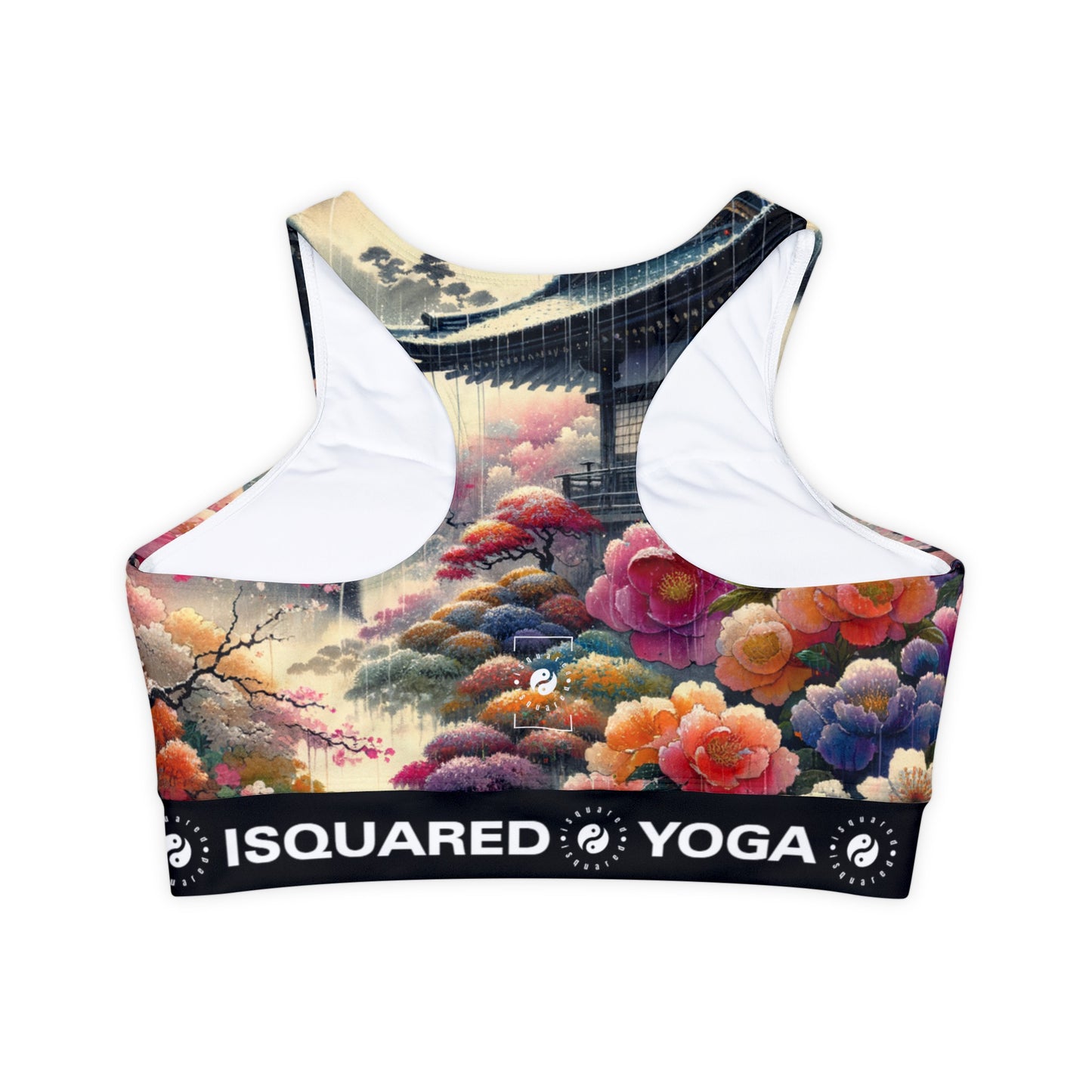 "Rain-drenched Sakura Spectrum" - Lined & Padded Sports Bra