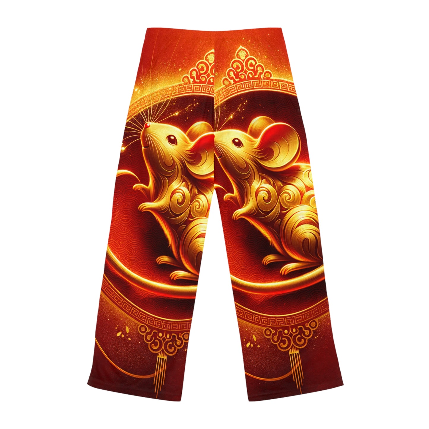 "Émissaire d'or : hommage du Nouvel An lunaire" - Pantalon de détente pour femme