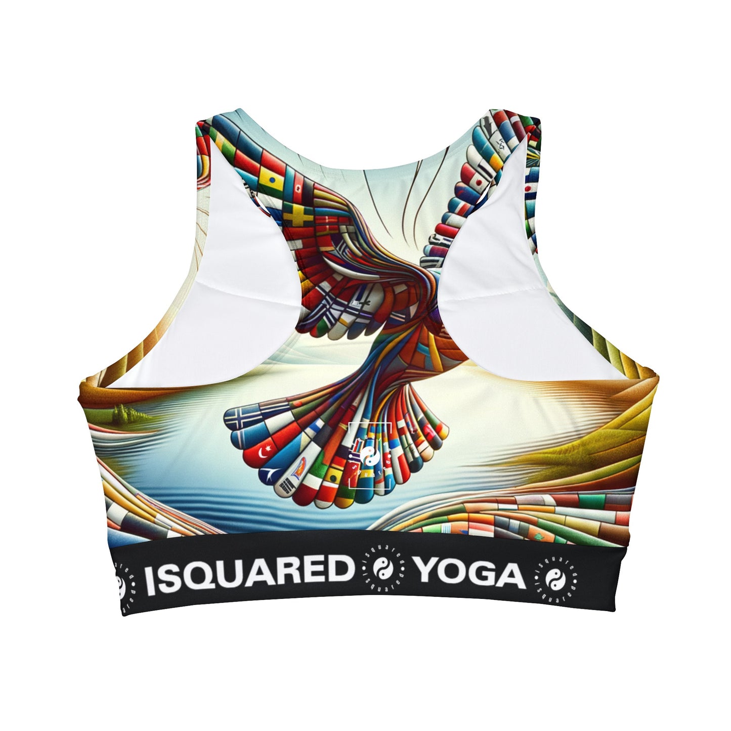 "Global Tapestry of Tranquility" - High Neck Crop Top