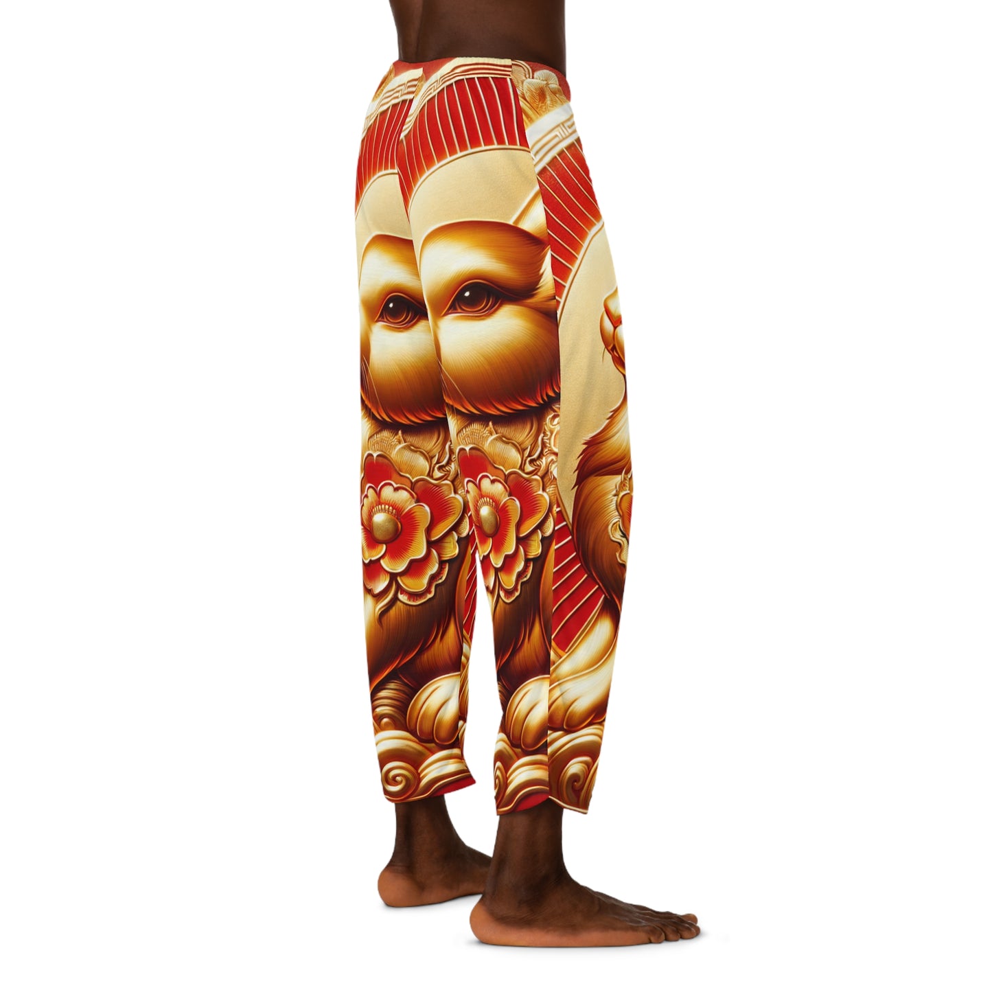 "Golden Blessings: Lunar Rabbit's Resplendence" - men's Lounge Pants