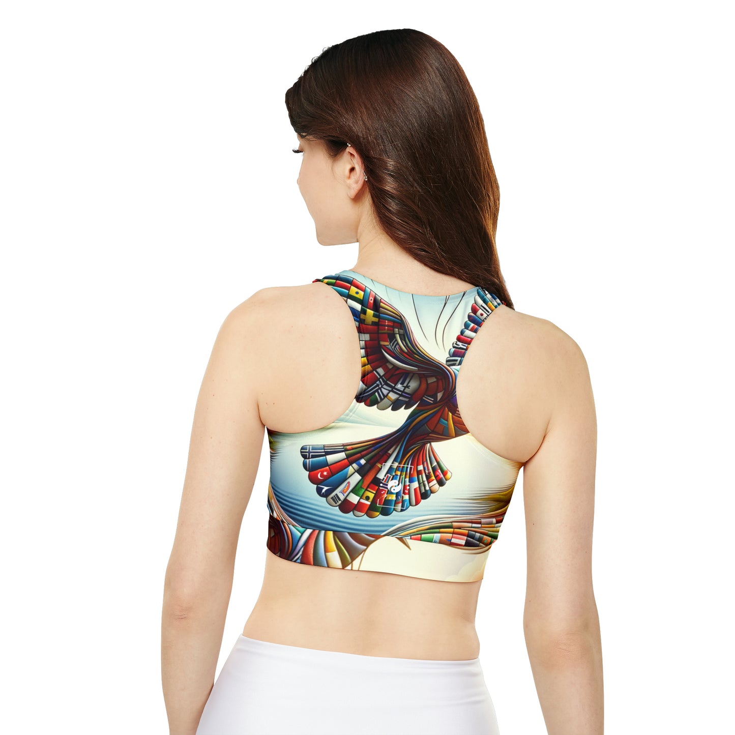 "Global Tapestry of Tranquility" - Soutien-gorge de sport doublé et rembourré