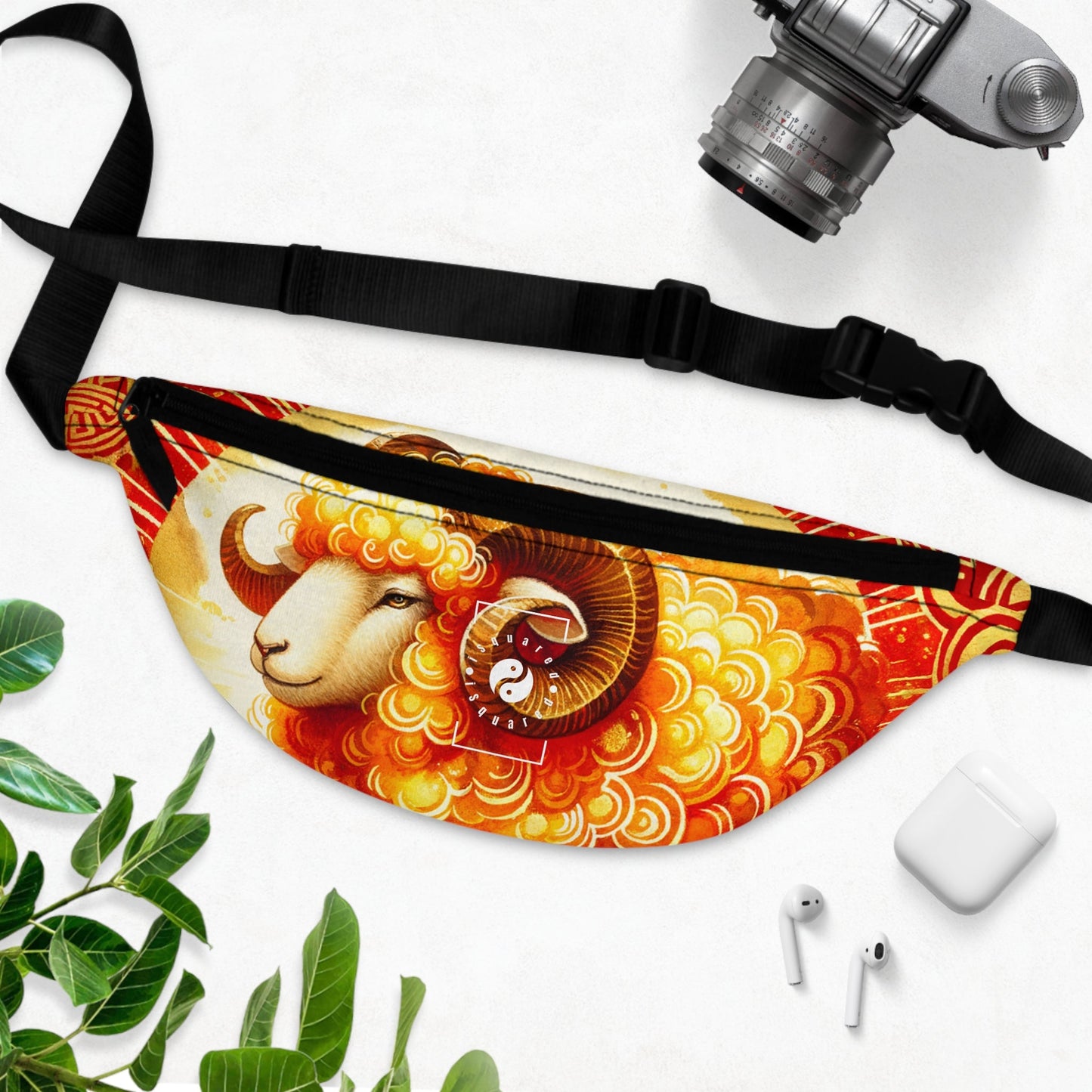 "Auspicious Gold of Divine Ewe: A Lunar New Year Revelry" - Fanny Pack - iSquaredYoga