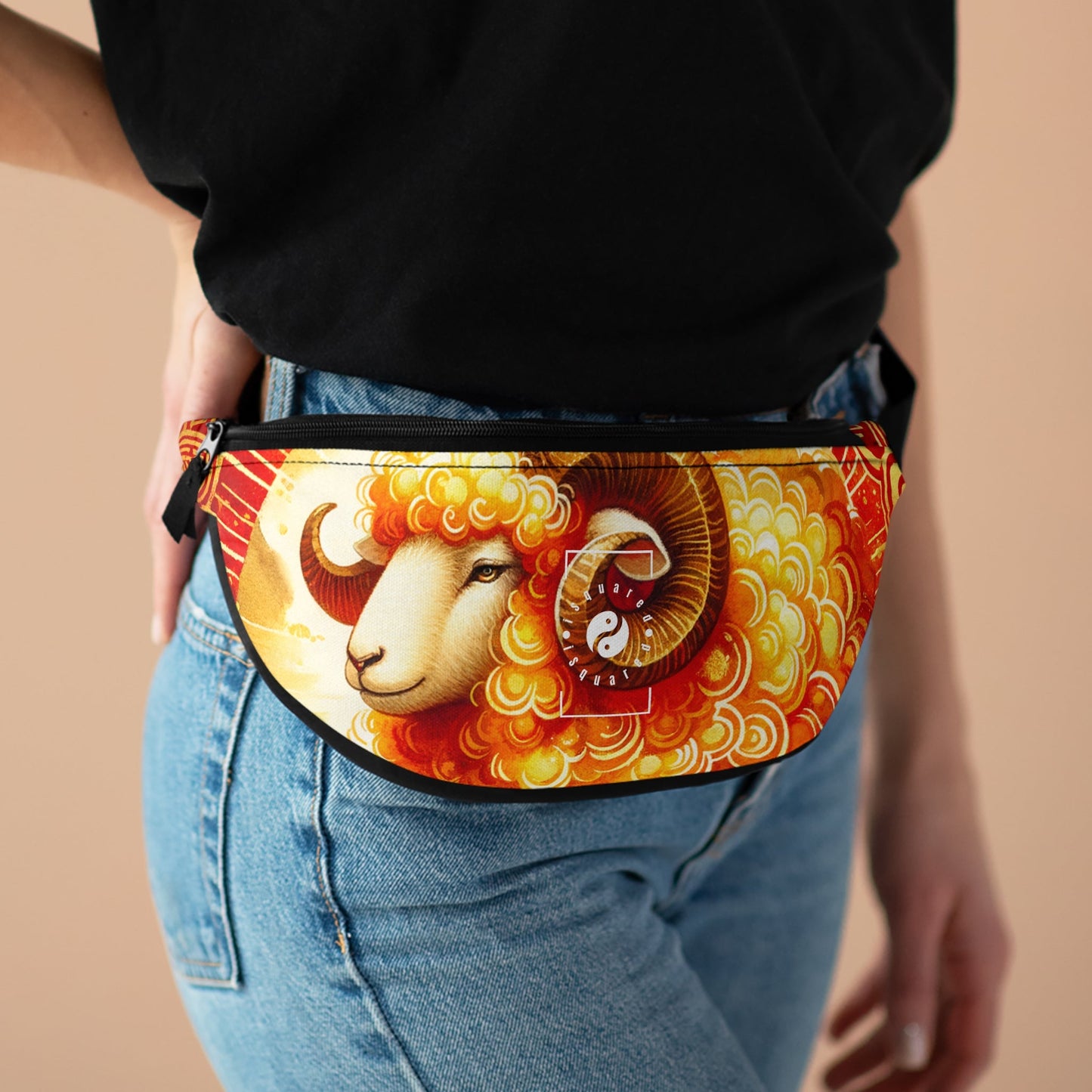 "Auspicious Gold of Divine Ewe: A Lunar New Year Revelry" - Fanny Pack - iSquaredYoga