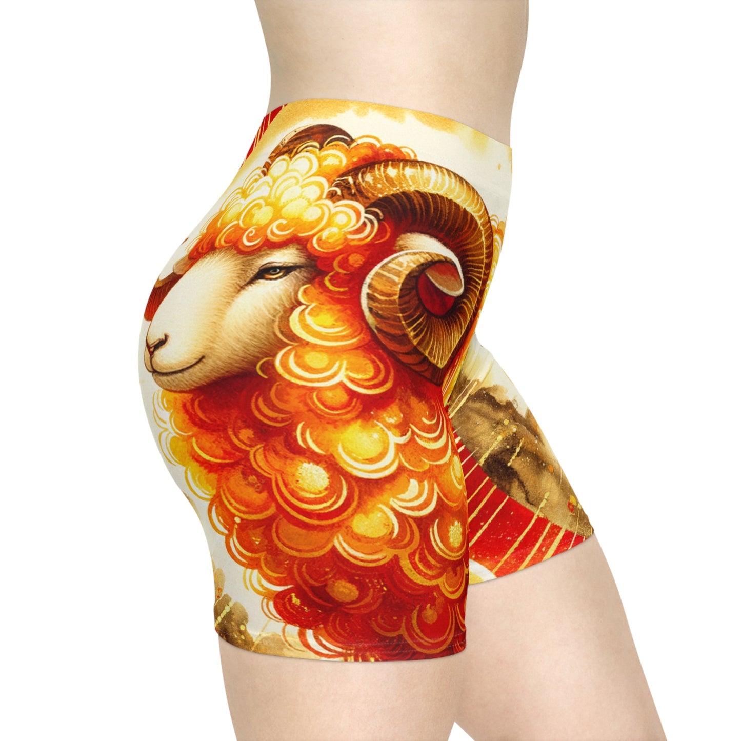 "Auspicious Gold of Divine Ewe: A Lunar New Year Revelry" - Hot Yoga Short - iSquaredYoga