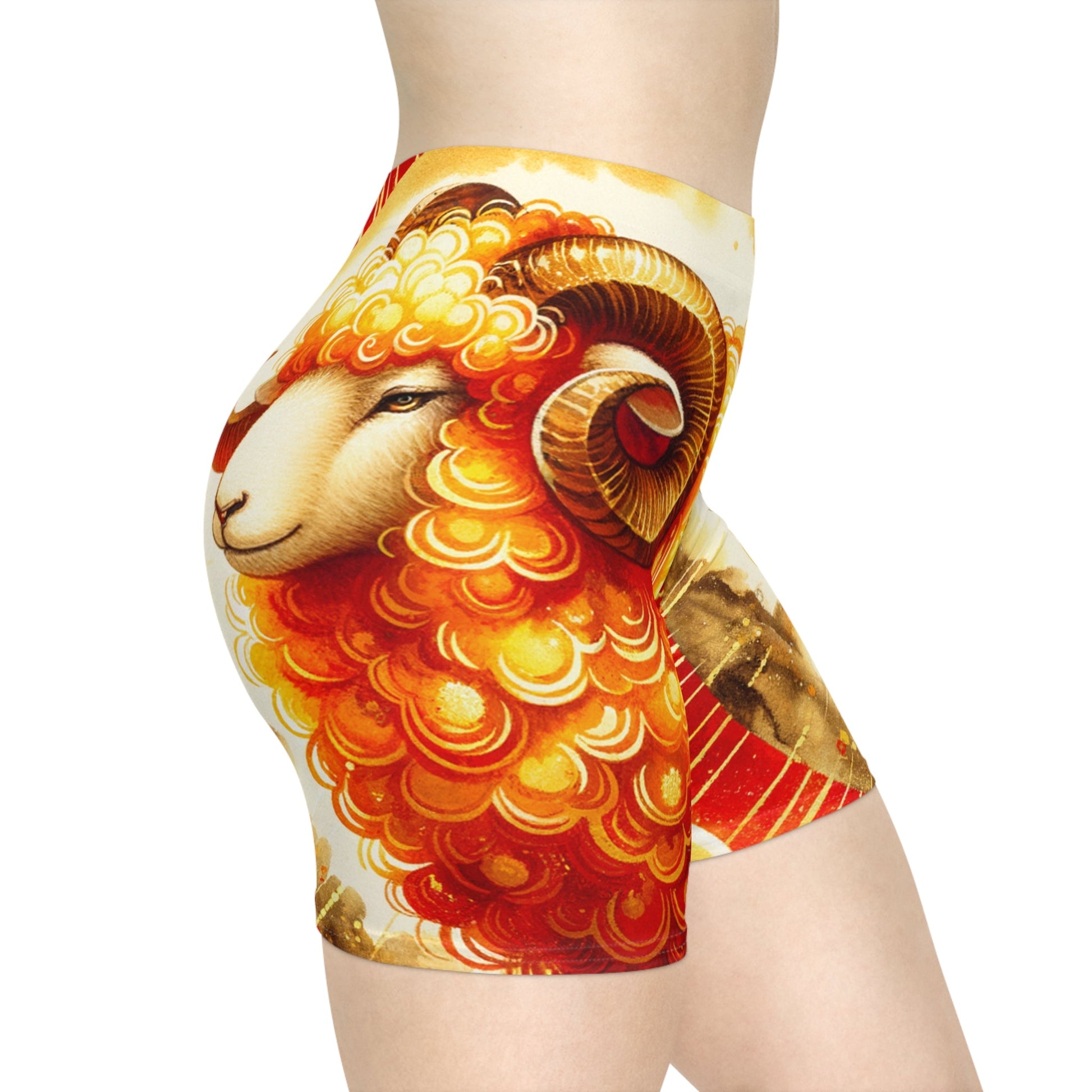 "Auspicious Gold of Divine Ewe: A Lunar New Year Revelry" - Hot Yoga Short - iSquaredYoga