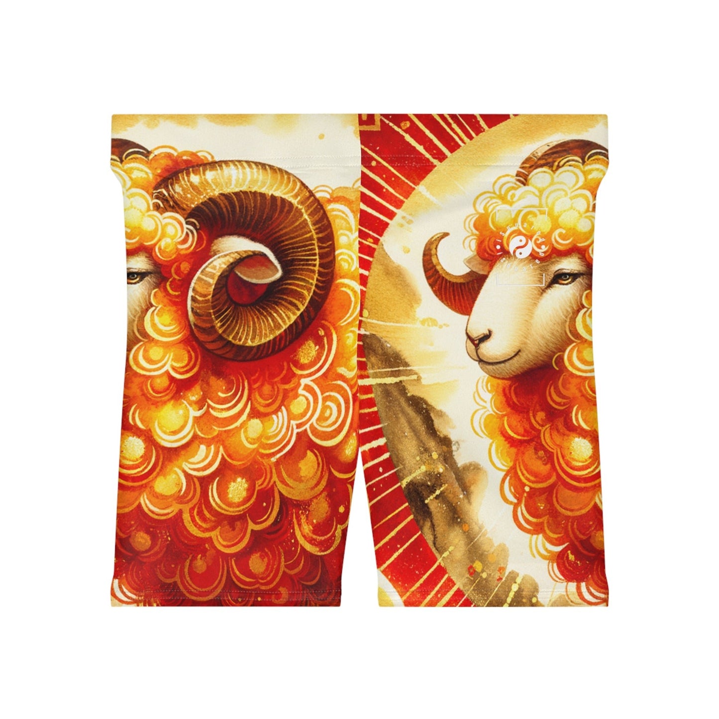 "Auspicious Gold of Divine Ewe: A Lunar New Year Revelry" - Hot Yoga Short - iSquaredYoga