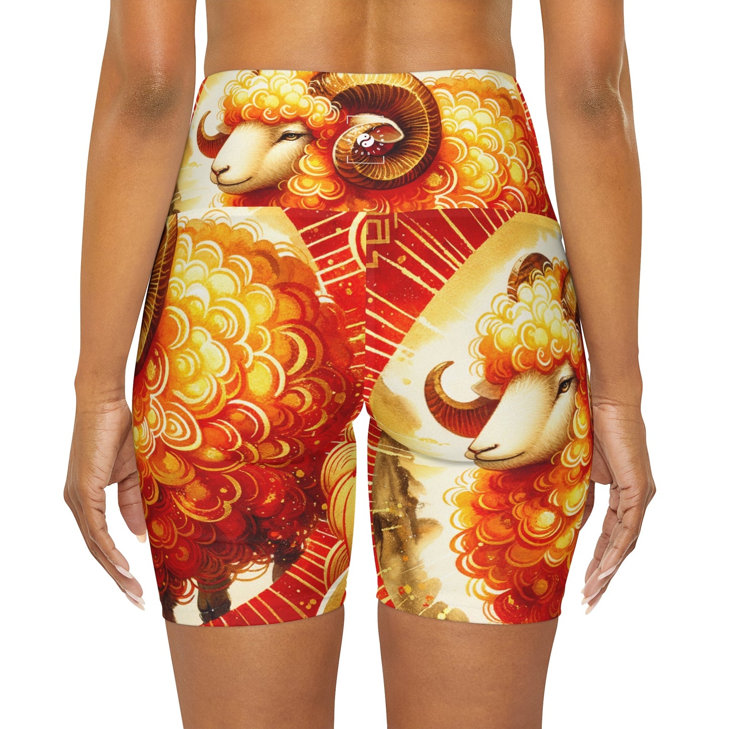 "Auspicious Gold of Divine Ewe: A Lunar New Year Revelry" - shorts - iSquaredYoga