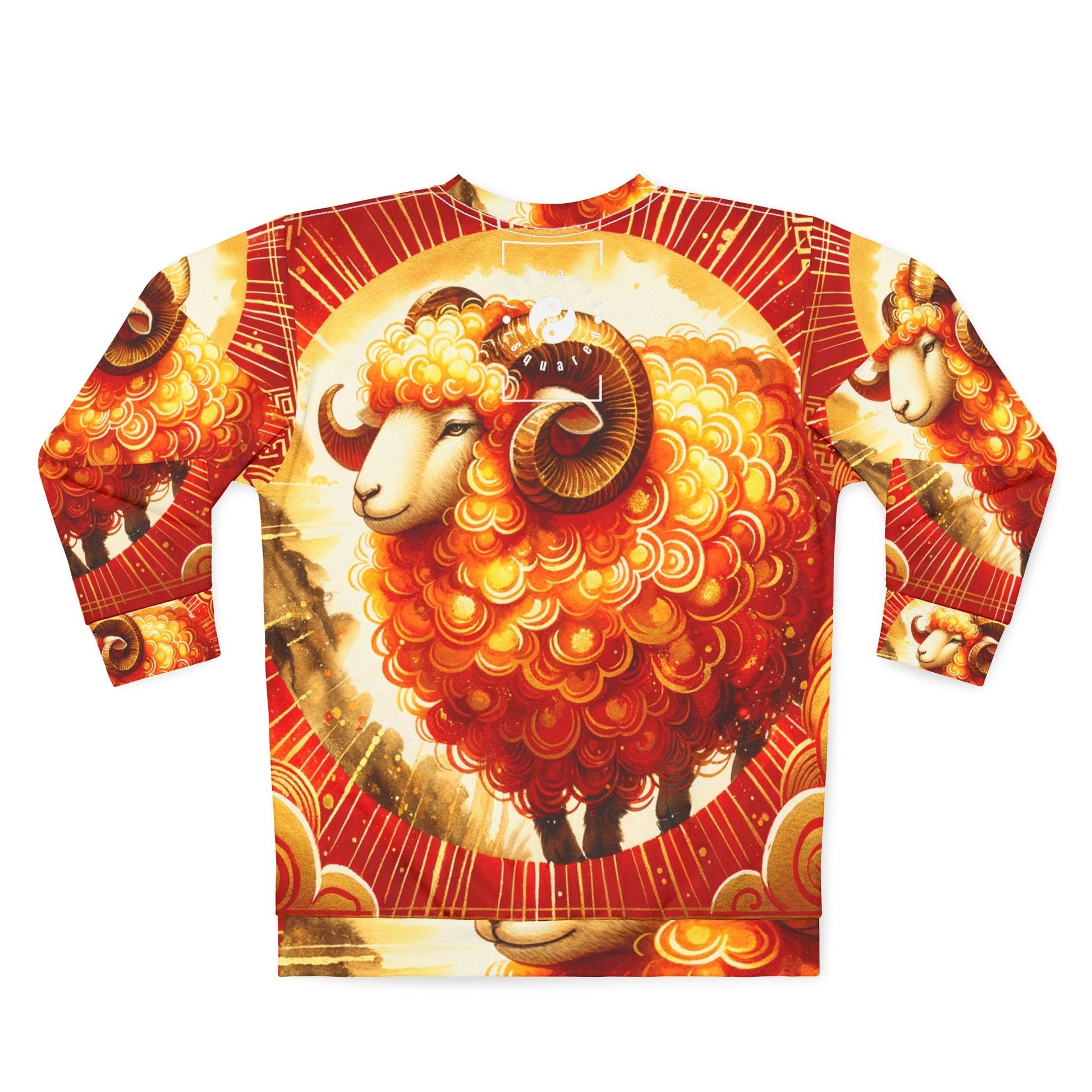 "Auspicious Gold of Divine Ewe: A Lunar New Year Revelry" - Unisex Sweatshirt - iSquaredYoga