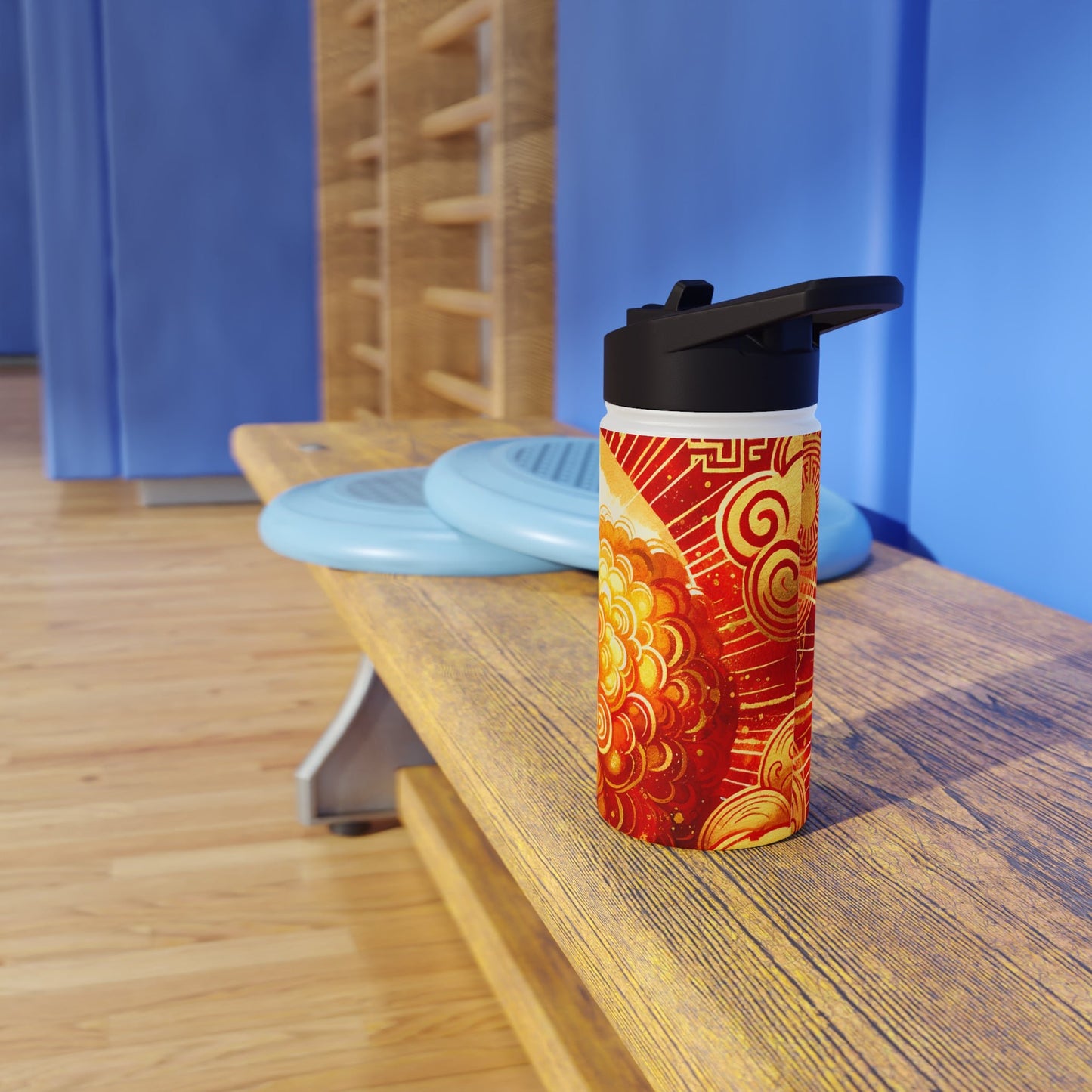 "Auspicious Gold of Divine Ewe: A Lunar New Year Revelry" - Water Bottle - iSquaredYoga