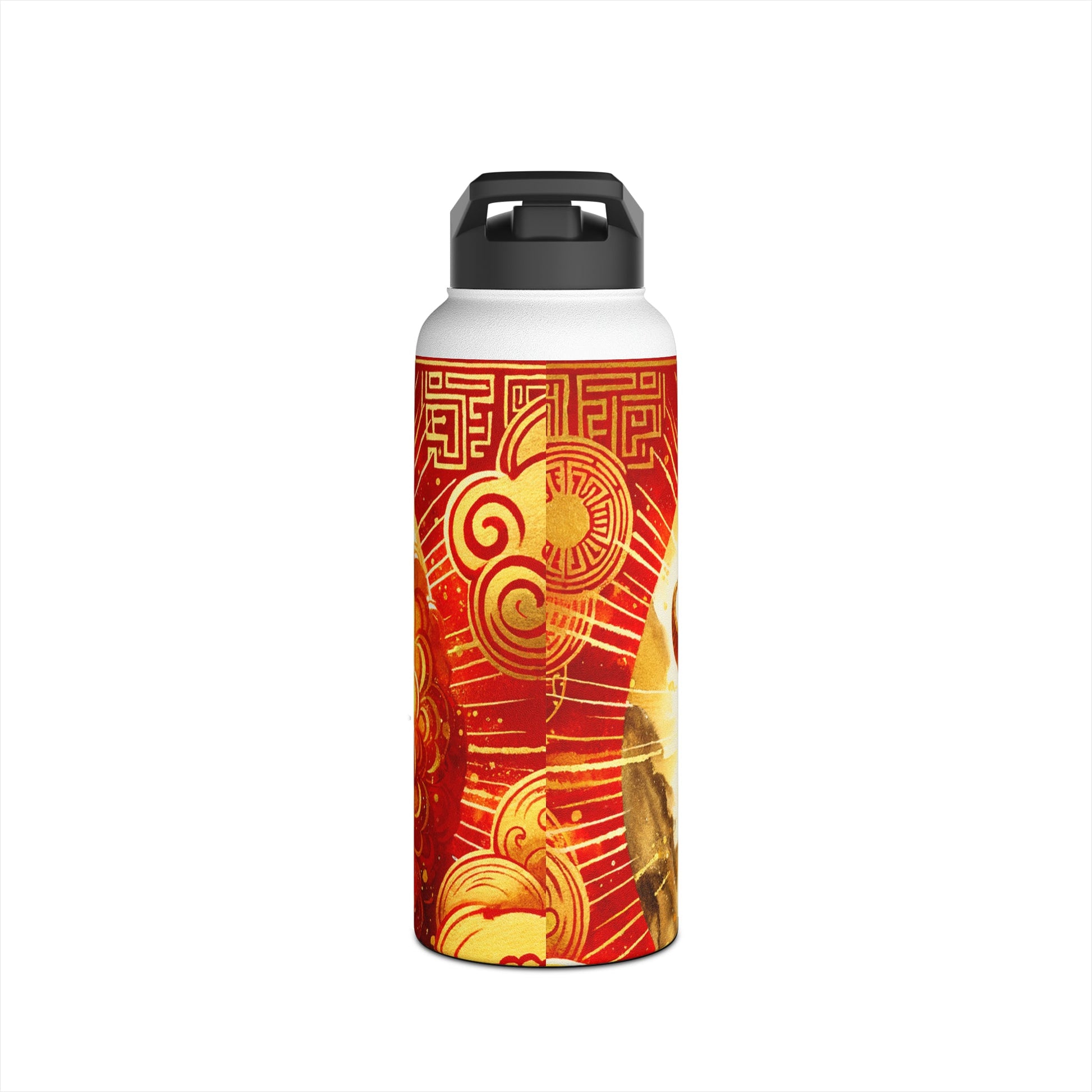 "Auspicious Gold of Divine Ewe: A Lunar New Year Revelry" - Water Bottle - iSquaredYoga