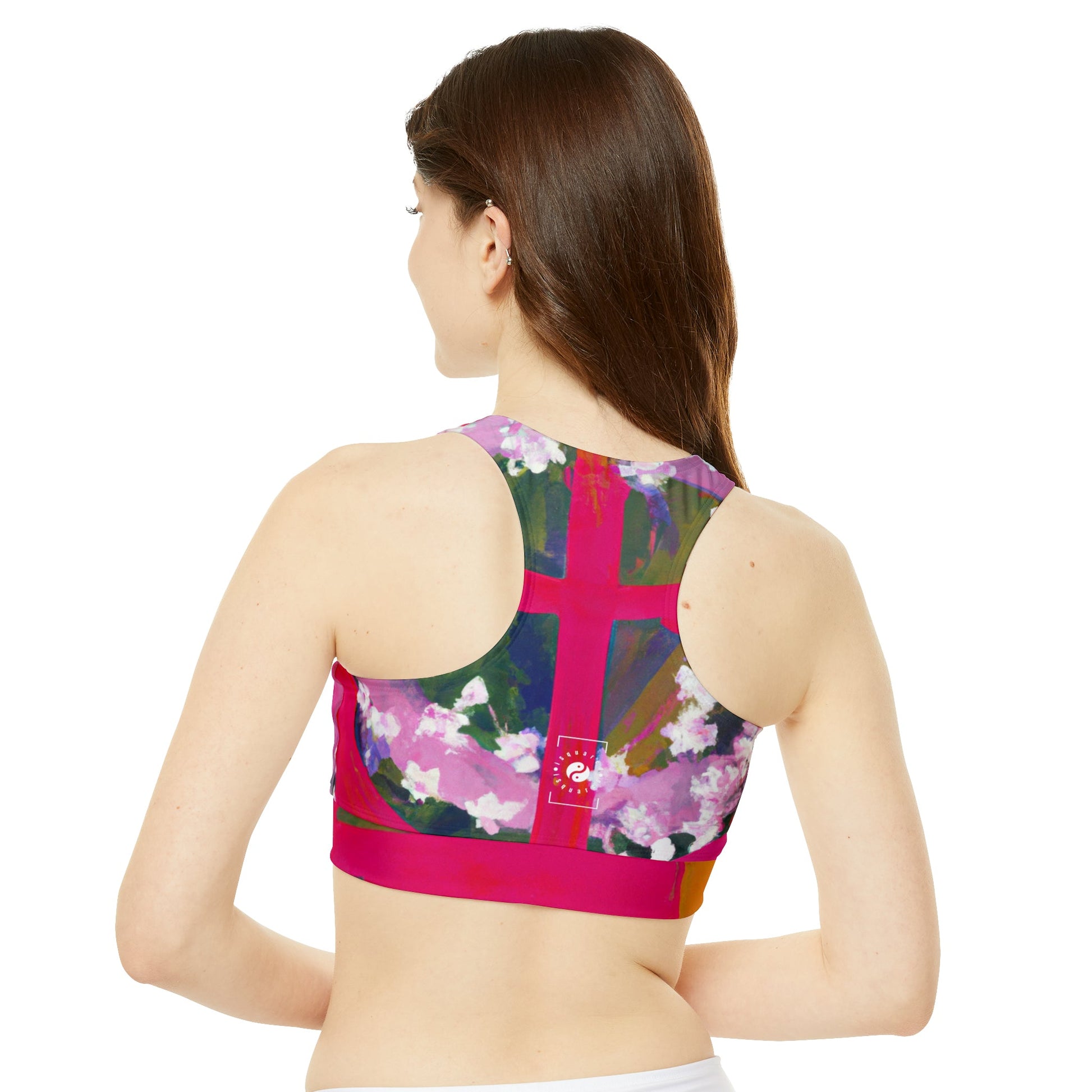 "Bloom Resurgence" - High Neck Crop Top - iSquaredYoga