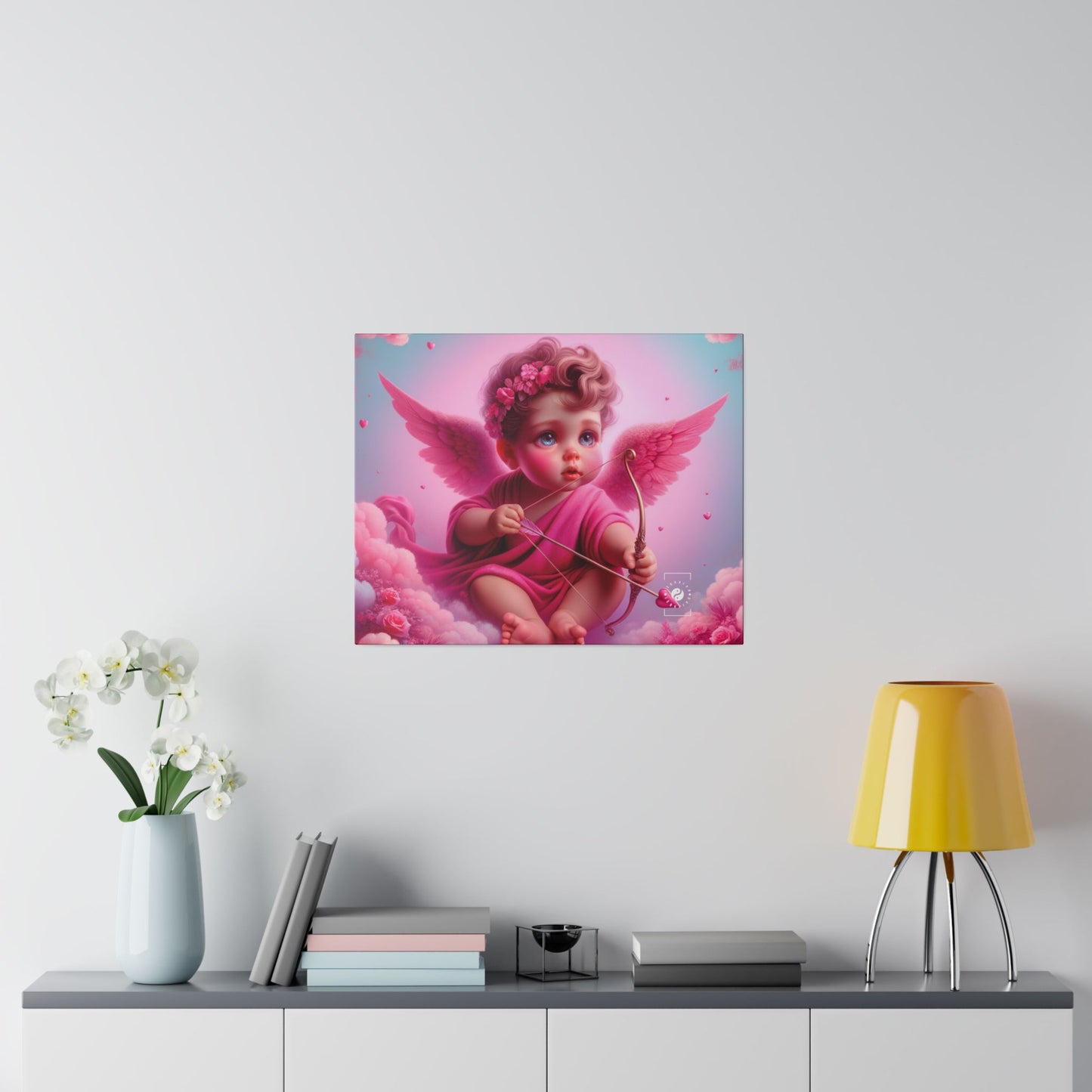 "Bold Blush: A Cupid's Love Affair" - Art Print Canvas - iSquaredYoga