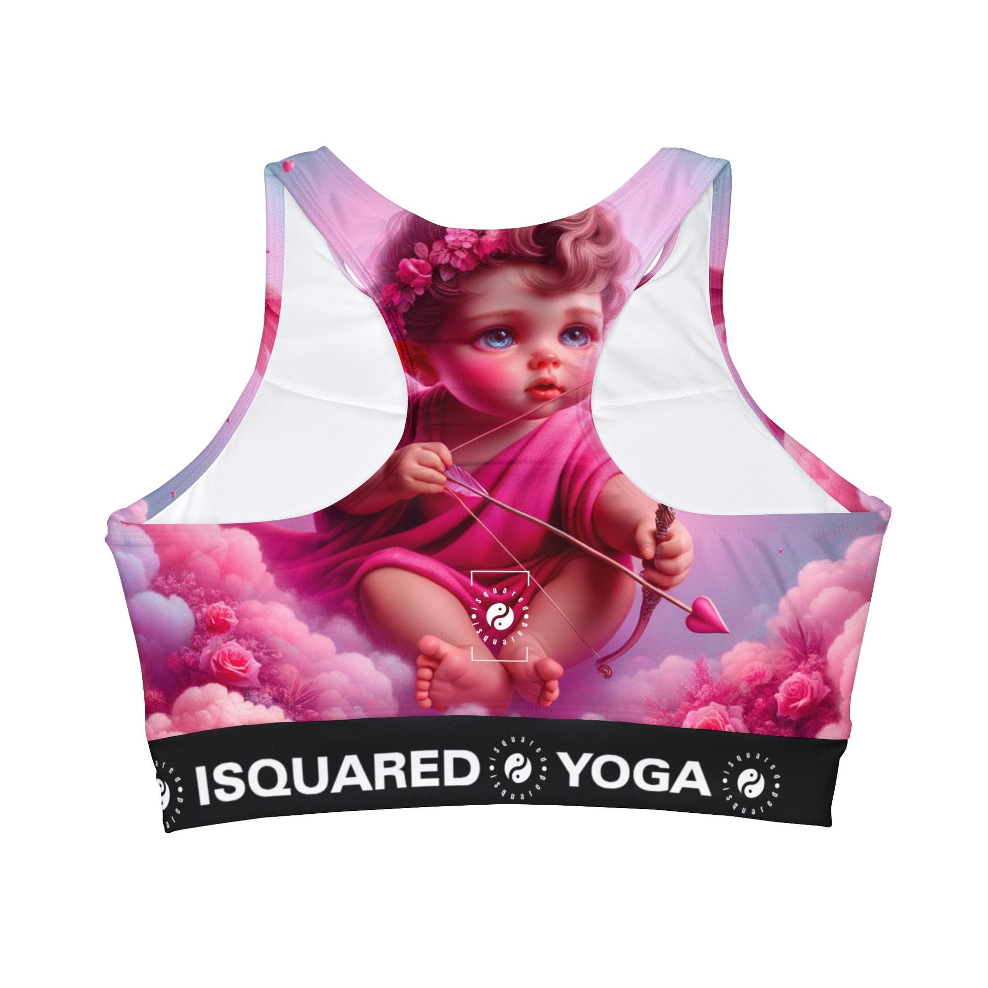 "Bold Blush: A Cupid's Love Affair" - High Neck Crop Top - iSquaredYoga