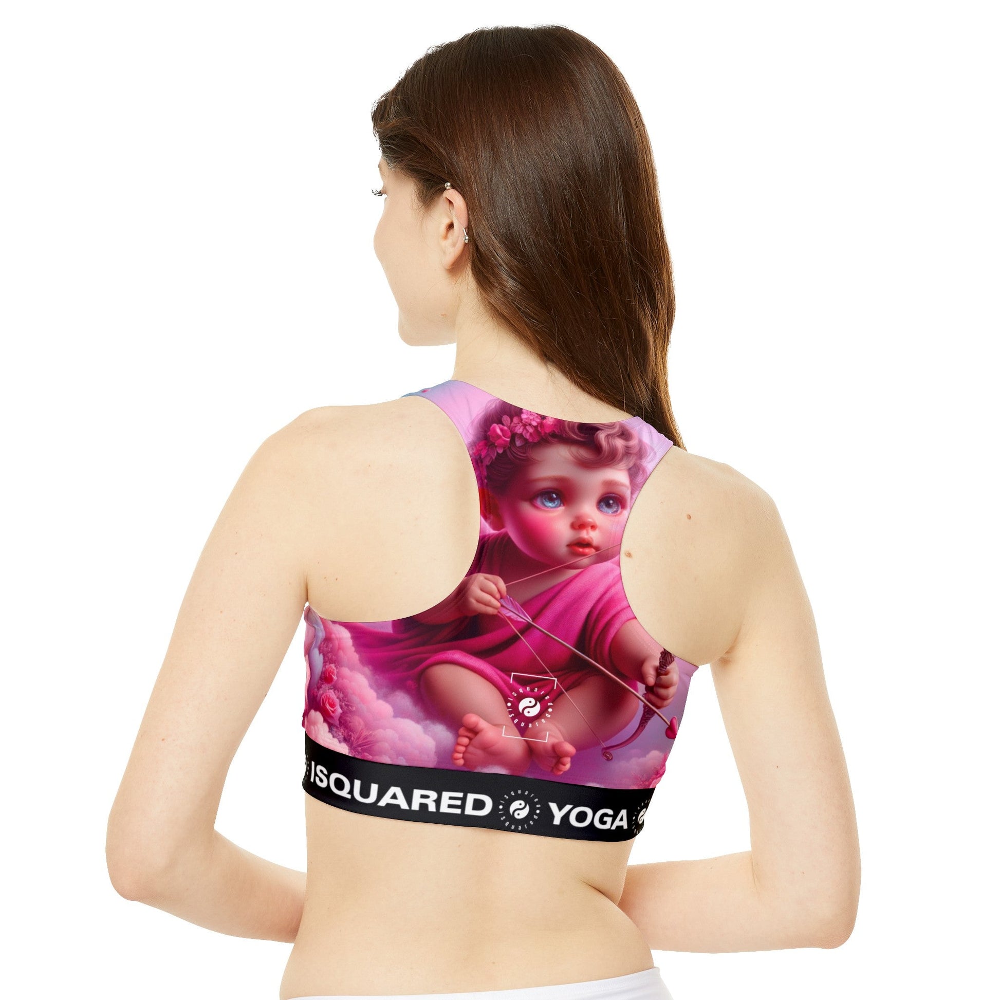 "Bold Blush: A Cupid's Love Affair" - High Neck Crop Top - iSquaredYoga