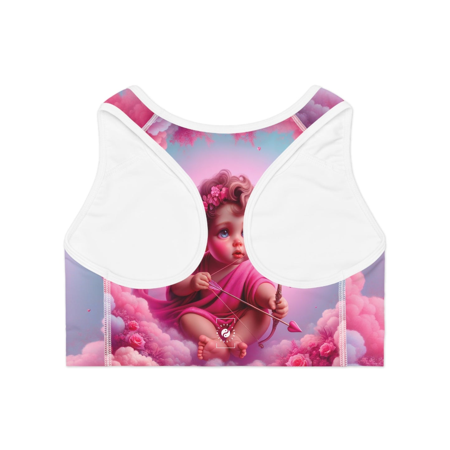 "Bold Blush: A Cupid's Love Affair" - High Performance Sports Bra - iSquaredYoga