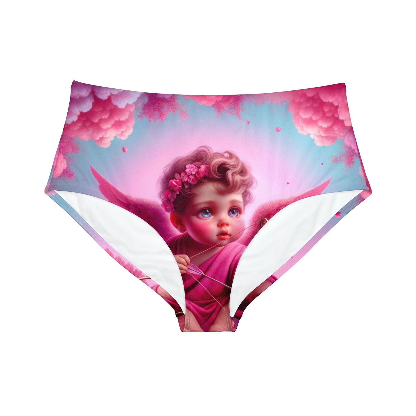 "Bold Blush: A Cupid's Love Affair" - High Waisted Bikini Bottom - iSquaredYoga