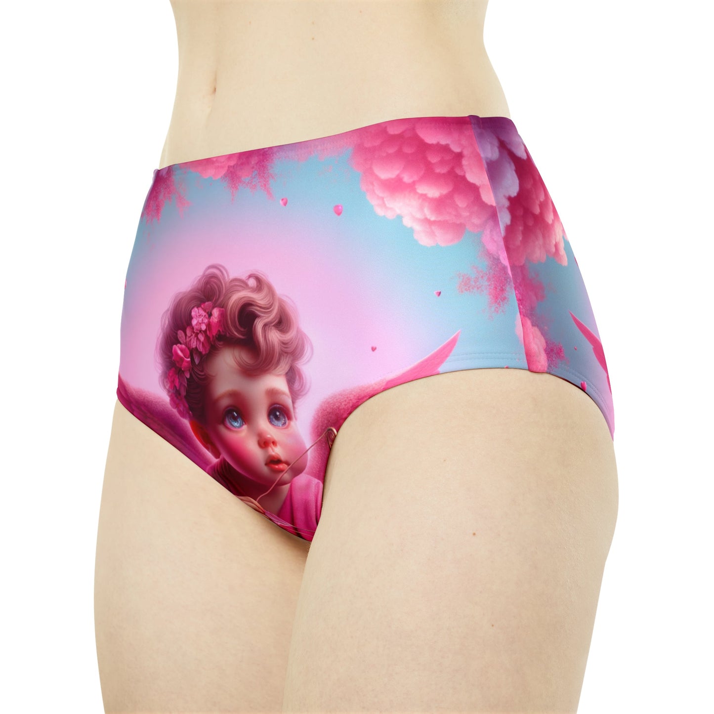 "Bold Blush: A Cupid's Love Affair" - High Waisted Bikini Bottom - iSquaredYoga