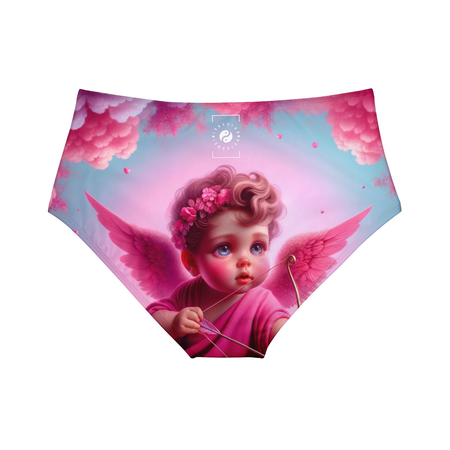 "Bold Blush: A Cupid's Love Affair" - High Waisted Bikini Bottom - iSquaredYoga