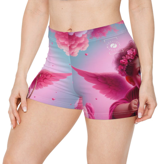 "Bold Blush: A Cupid's Love Affair" - Mini Hot Yoga Short - iSquaredYoga