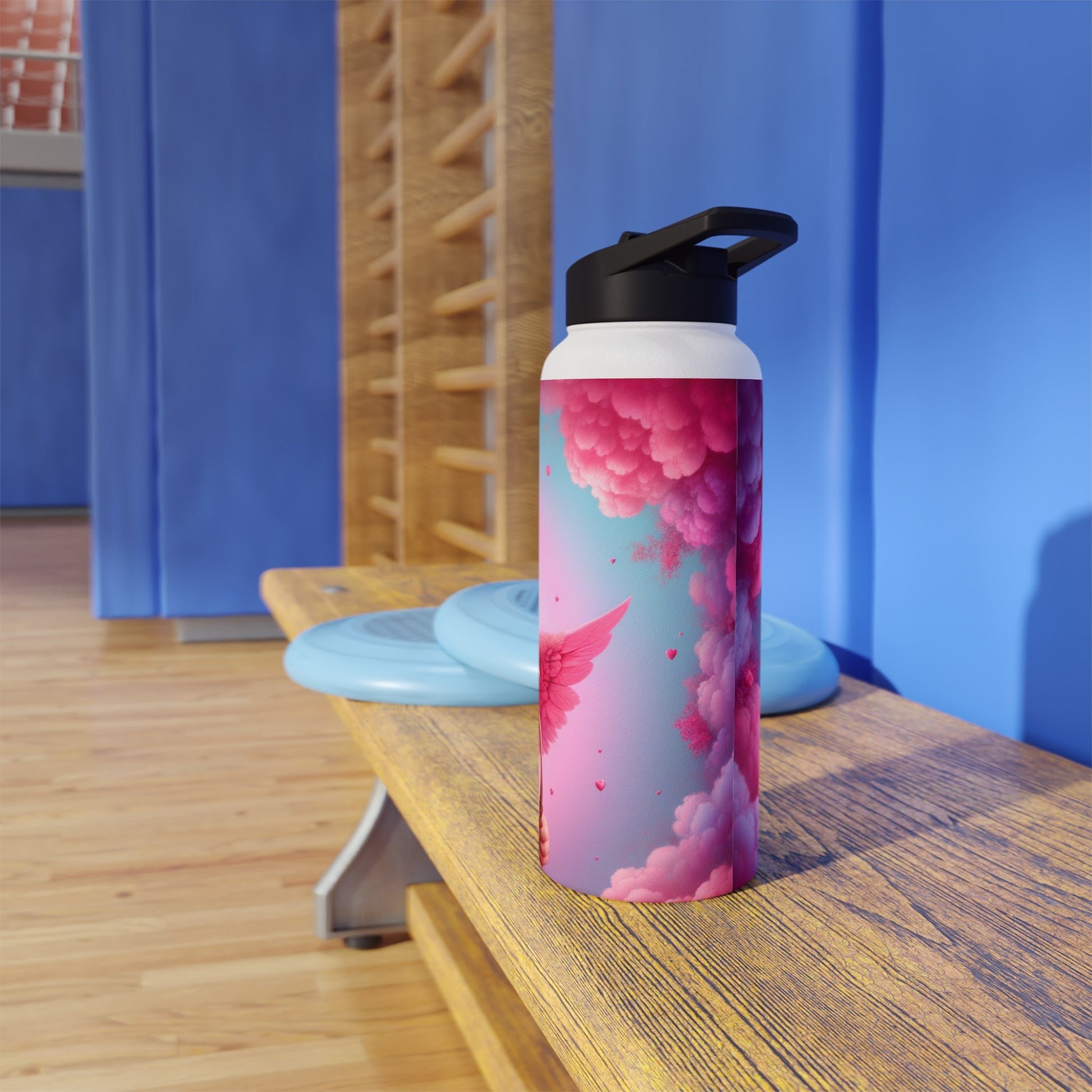 "Bold Blush: A Cupid's Love Affair" - Water Bottle - iSquaredYoga