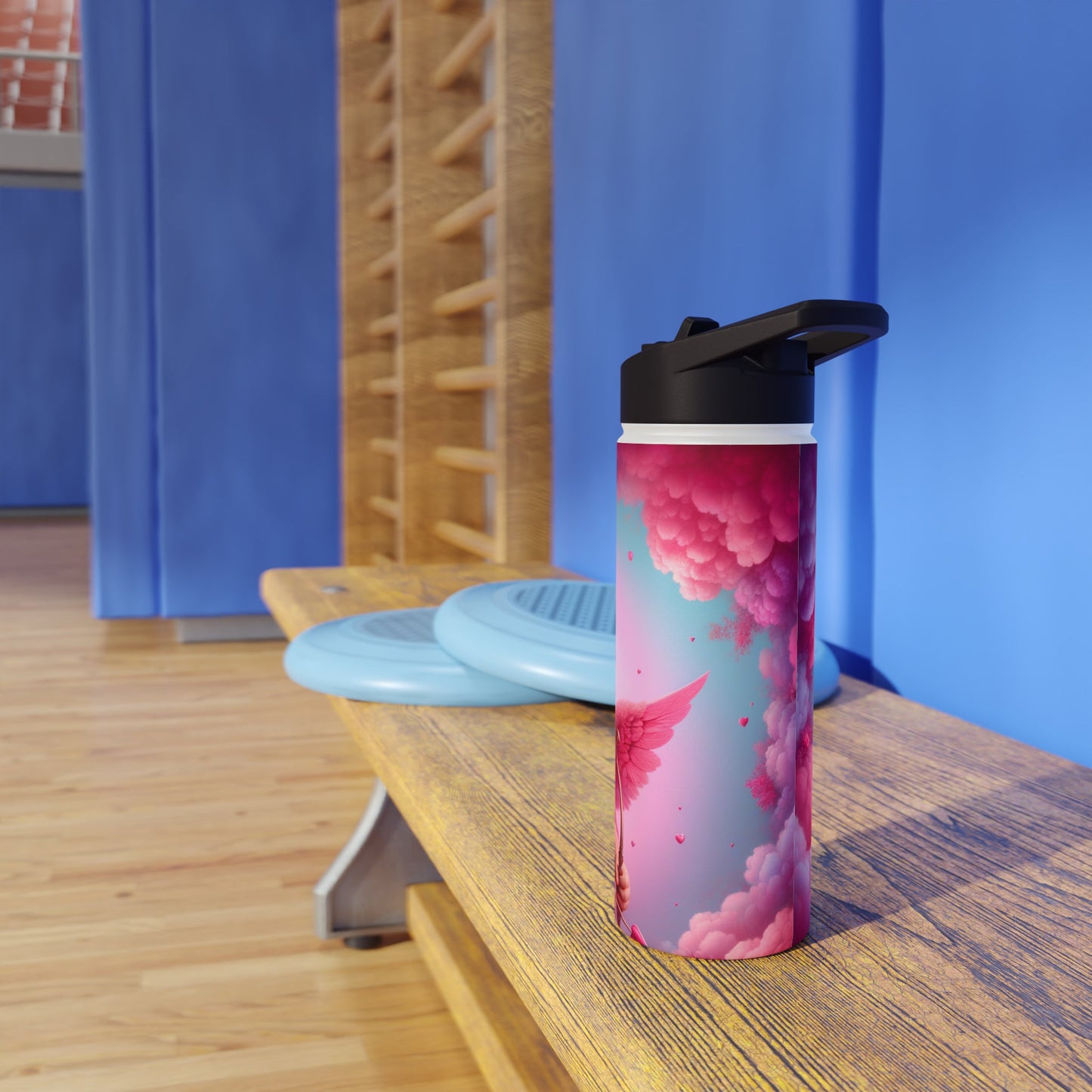 "Bold Blush: A Cupid's Love Affair" - Water Bottle - iSquaredYoga