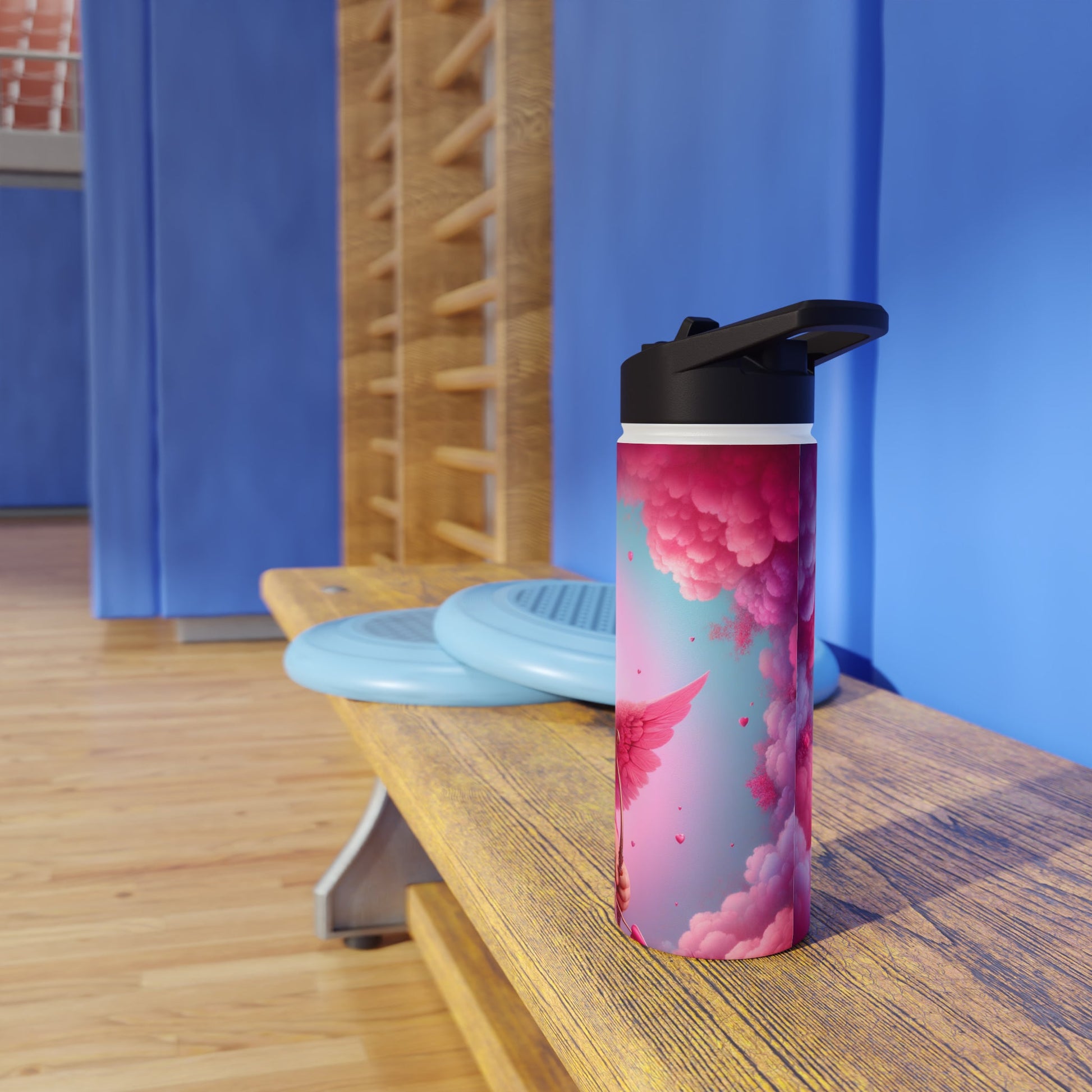 "Bold Blush: A Cupid's Love Affair" - Water Bottle - iSquaredYoga